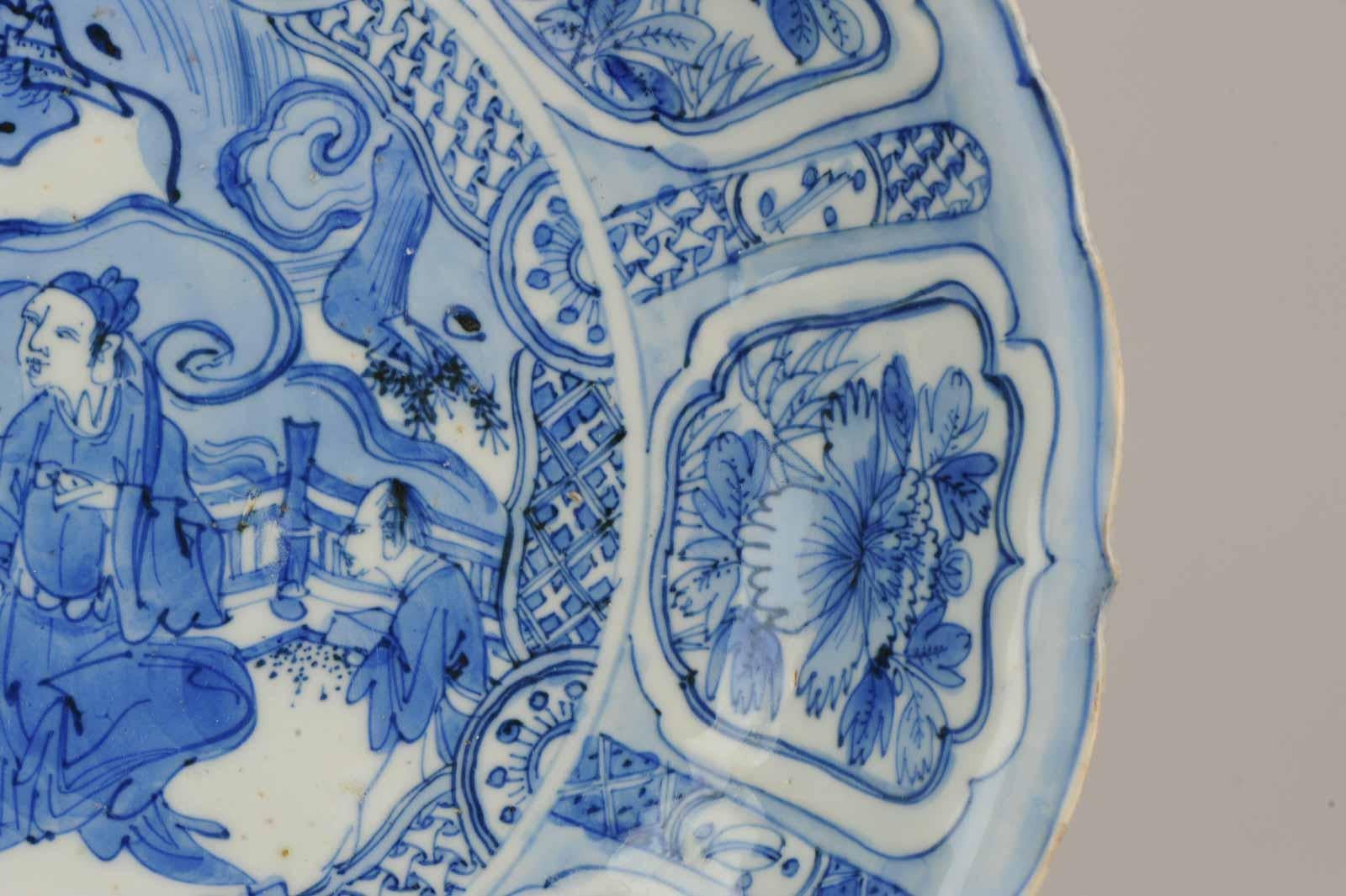 Antique Chinese Porcelain Wanli Kraak porcelain Plate Literatus 4
