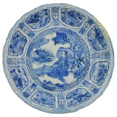 Antique Chinese Porcelain Wanli Kraak porcelain Plate Literatus