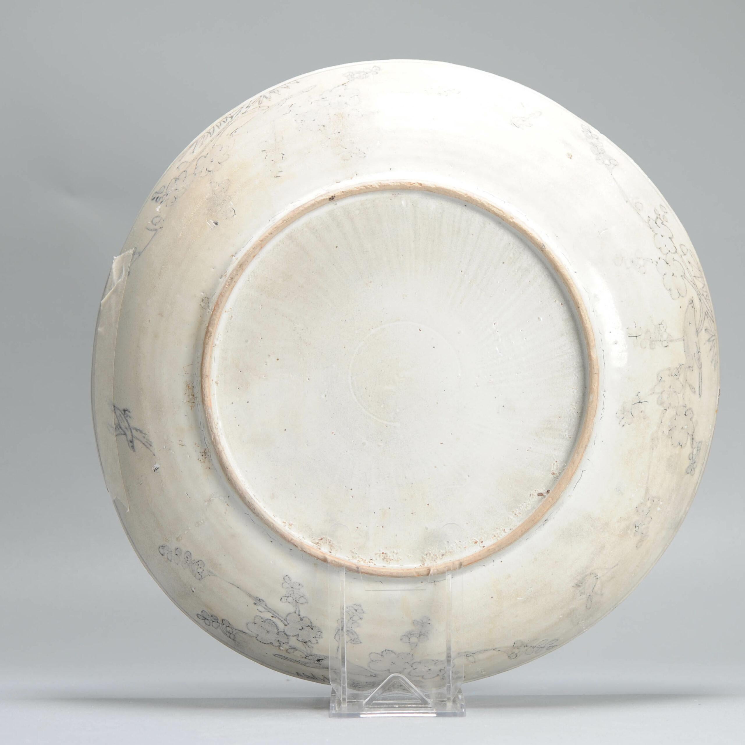 Antique Chinese Porcelain 16th century Jiajing/Wanli plate Fishes Fruits 13