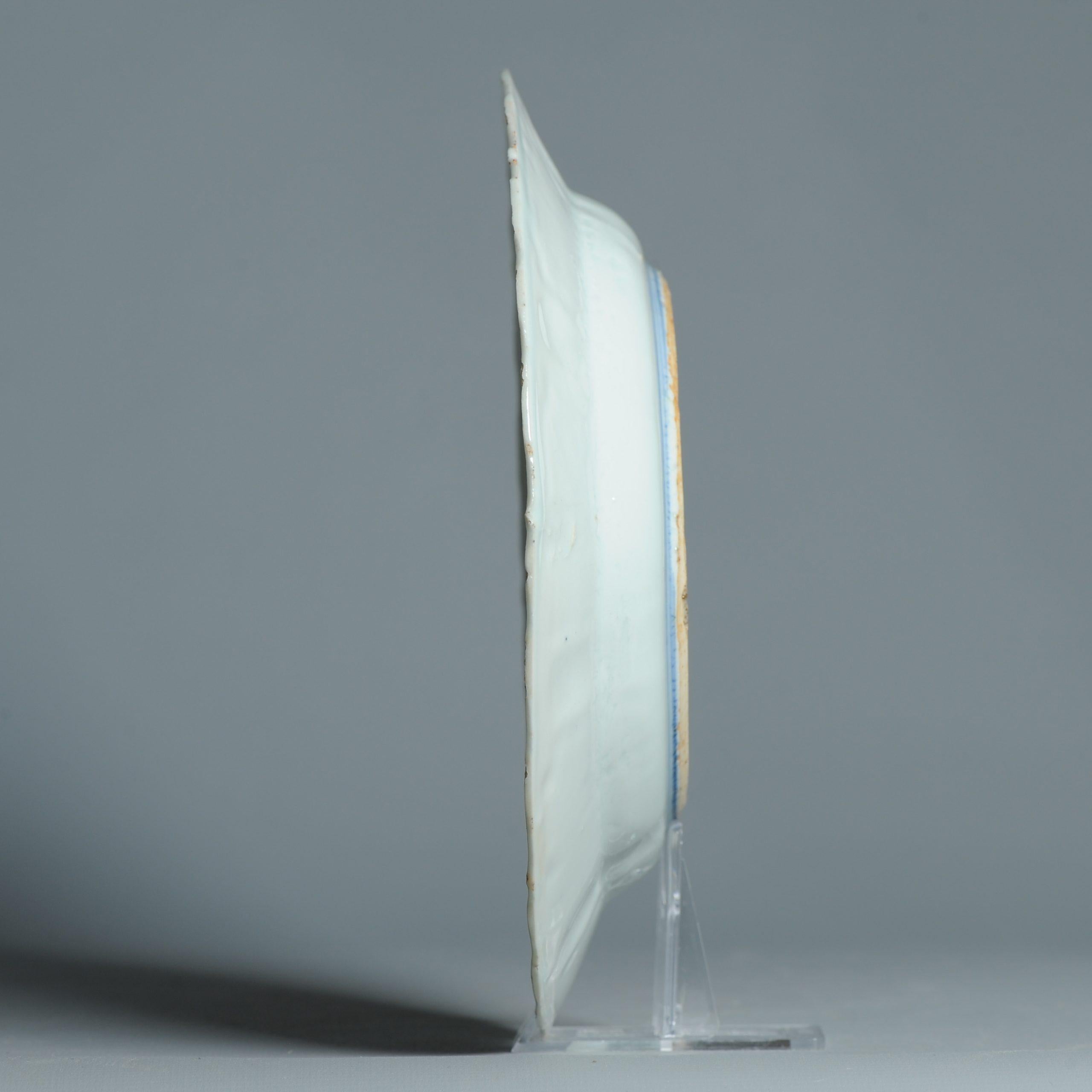 Ancienne Porcelaine Chinoise 17C Porcelaine Ming Transitional Deer Pine Sun Plate en vente 6