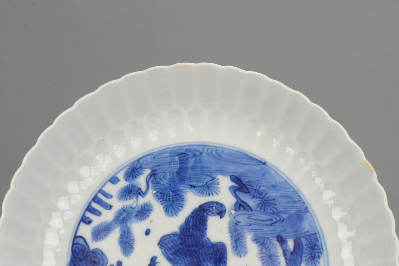 Antique Chinese Porcelain 17th Century Porcelain Ming Wanli Kraak Dish Eagle 4
