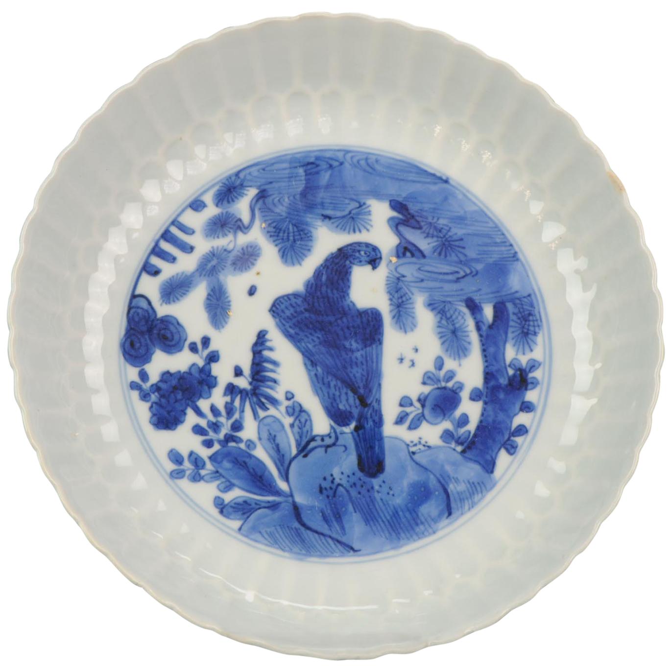 Antique Chinese Porcelain 17th Century Porcelain Ming Wanli Kraak Dish Eagle