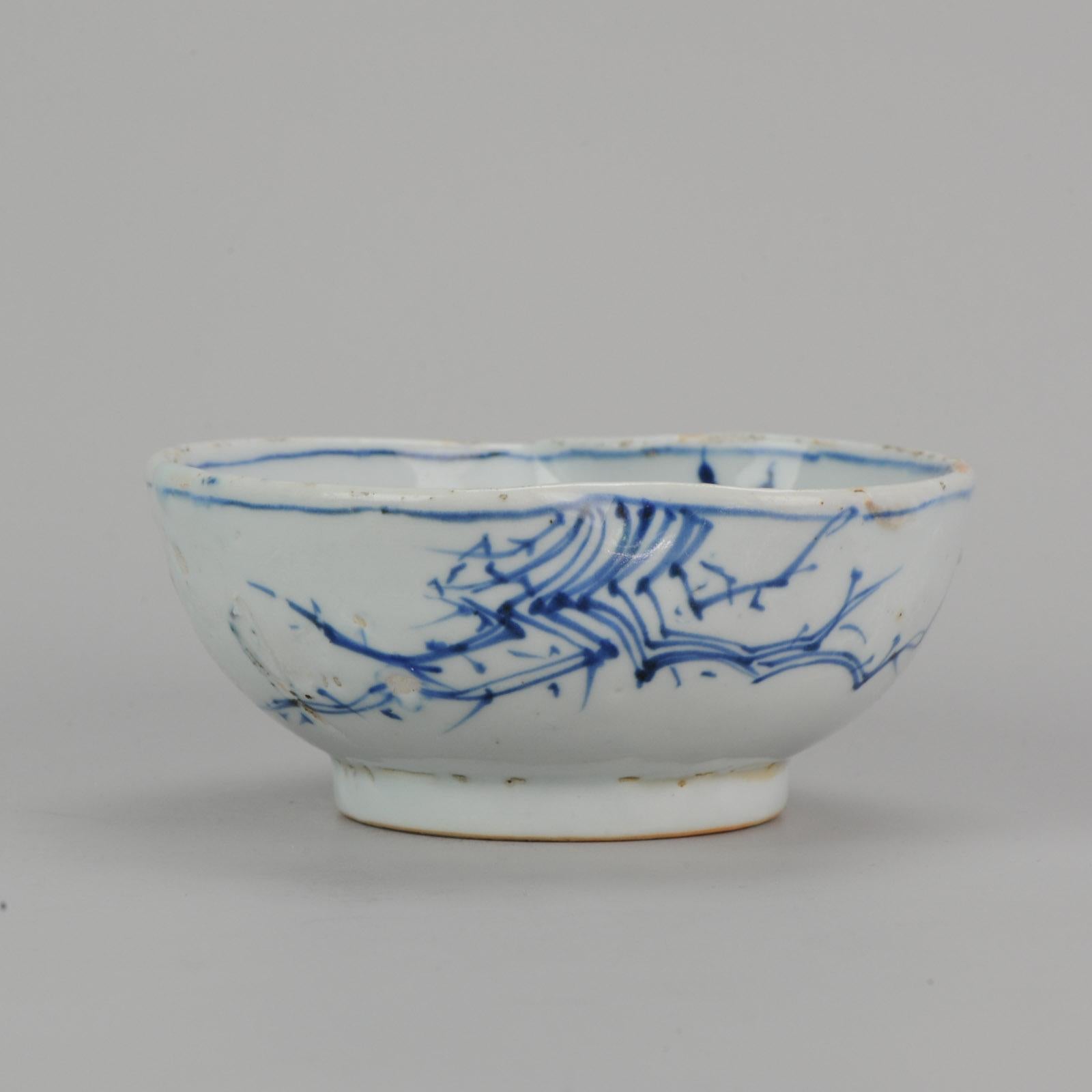 Antique Chinese Porcelain 17th Century Kosometsuke Bowl with Pommegranate 5