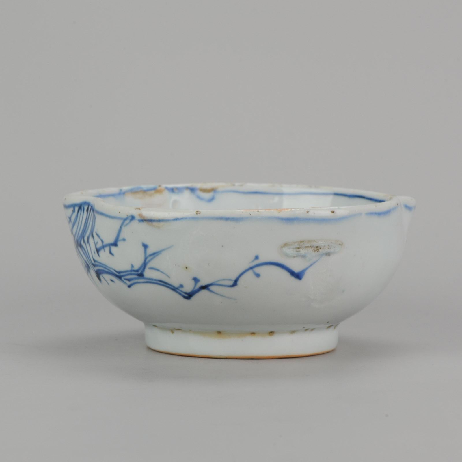 Antique Chinese Porcelain 17th Century Kosometsuke Bowl with Pommegranate 6