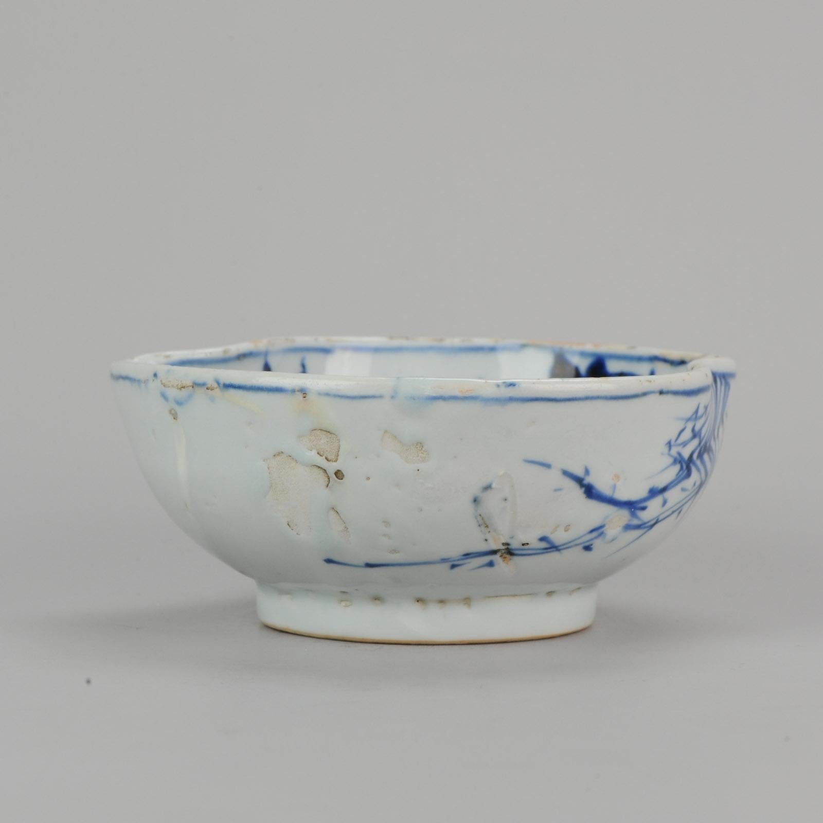 Antique Chinese Porcelain 17th Century Kosometsuke Bowl with Pommegranate 3