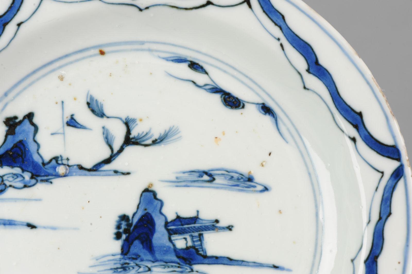 Ancienne plaque de transition Ming du 17ème siècle, porcelaine chinoise en vente 5