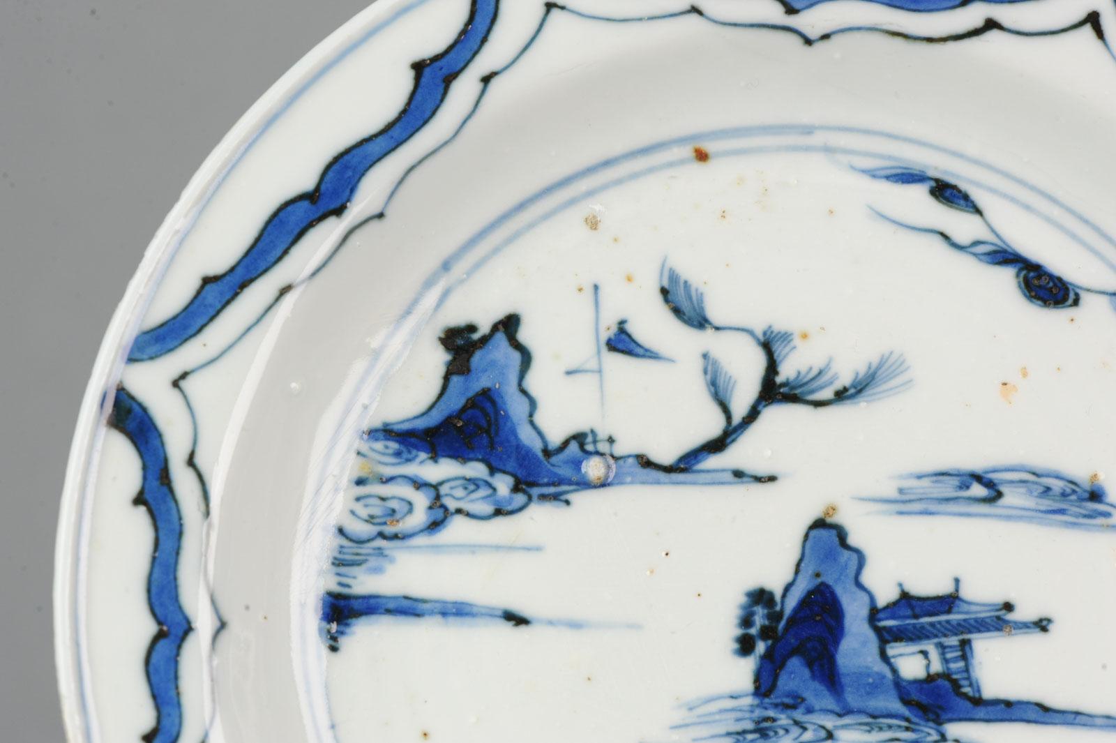 Ancienne plaque de transition Ming du 17ème siècle, porcelaine chinoise en vente 6