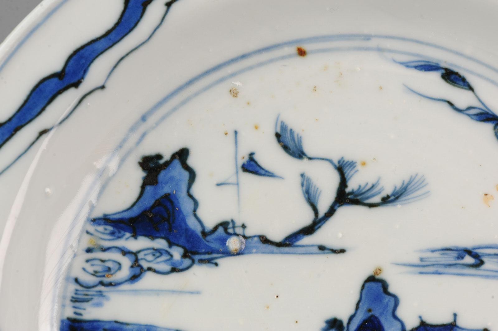 Ancienne plaque de transition Ming du 17ème siècle, porcelaine chinoise en vente 10