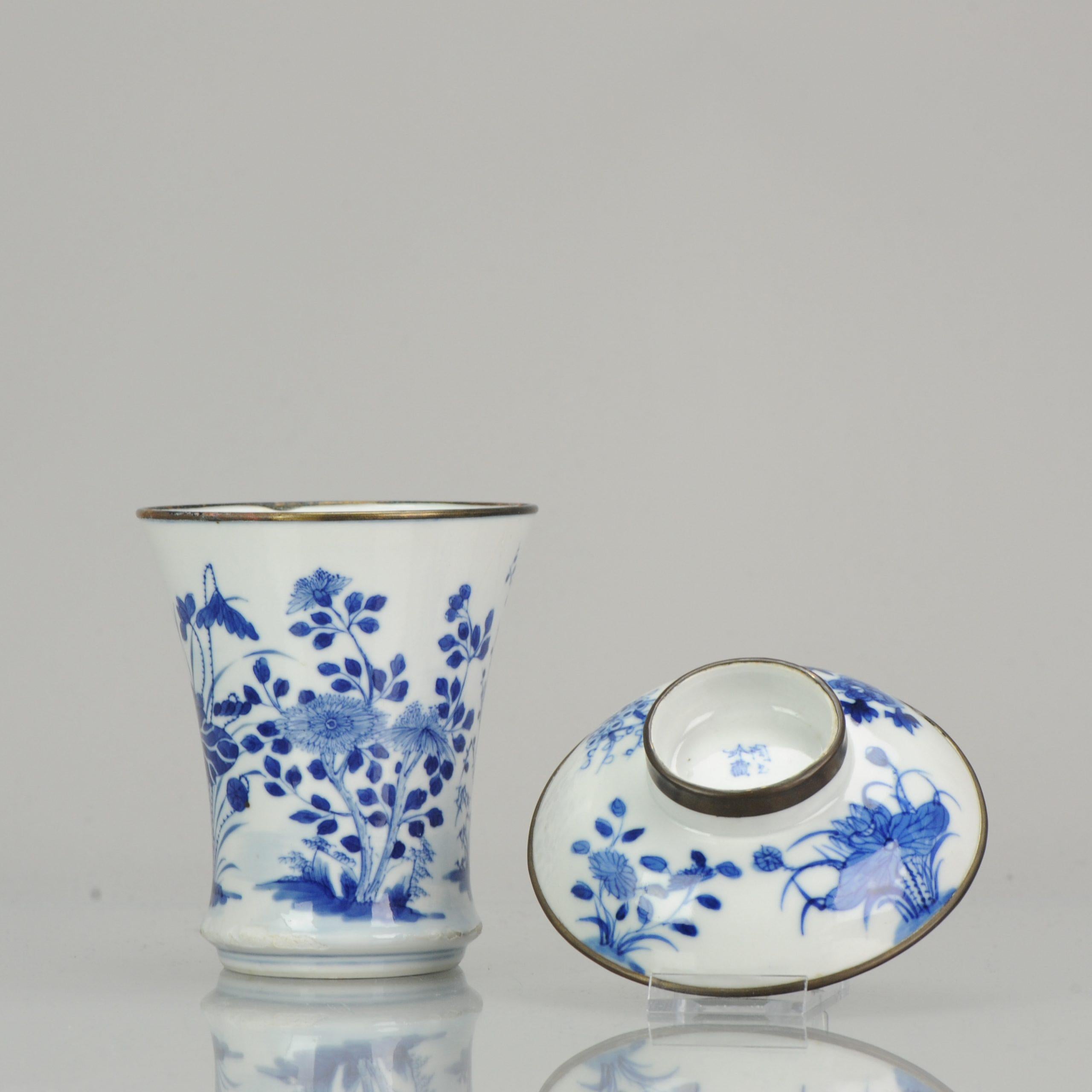 Antique Chinese Porcelain 19th Century Bleu de Hue Lidded Jars Vietnamese Market 3