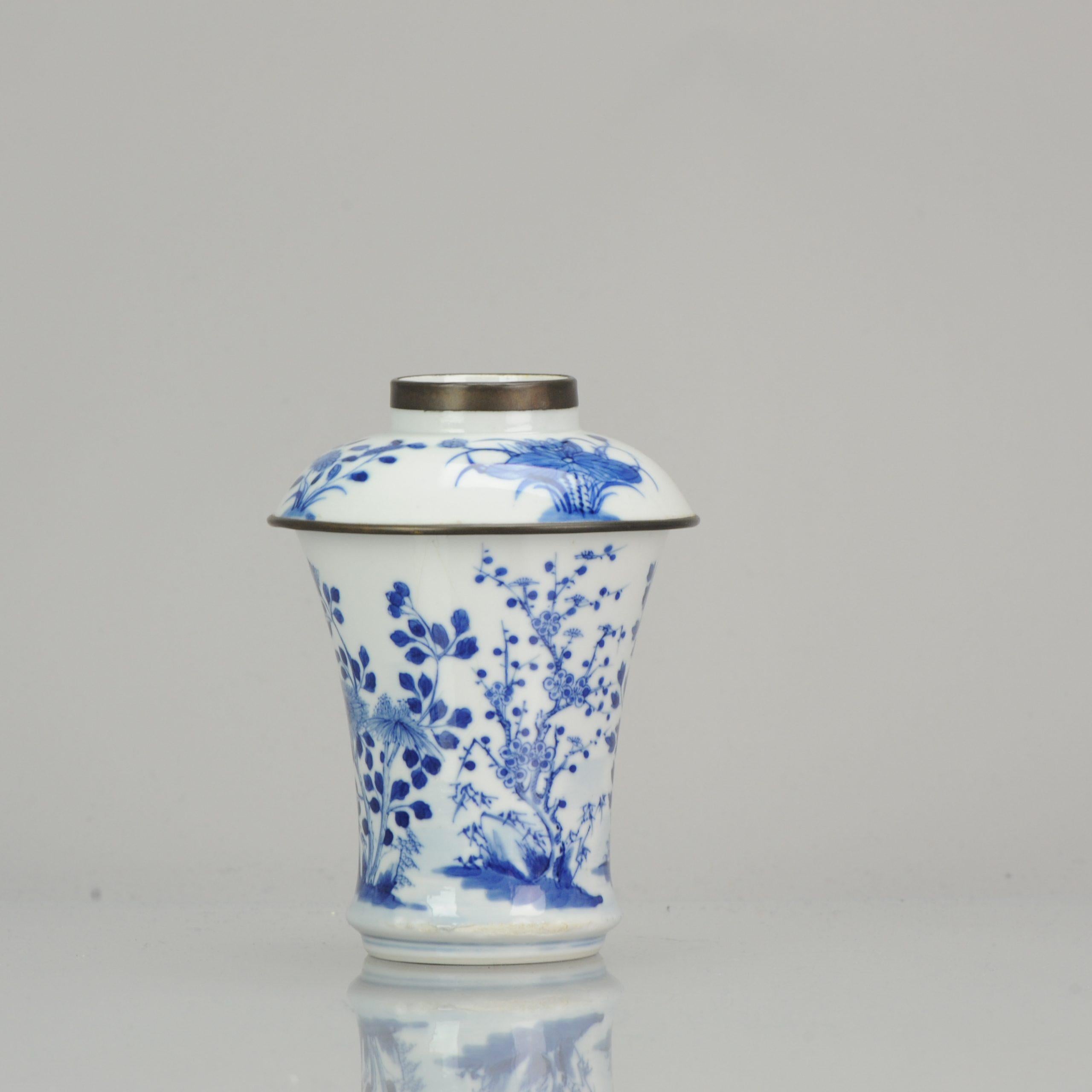 Qing Antique Chinese Porcelain 19th Century Bleu de Hue Lidded Jars Vietnamese Market