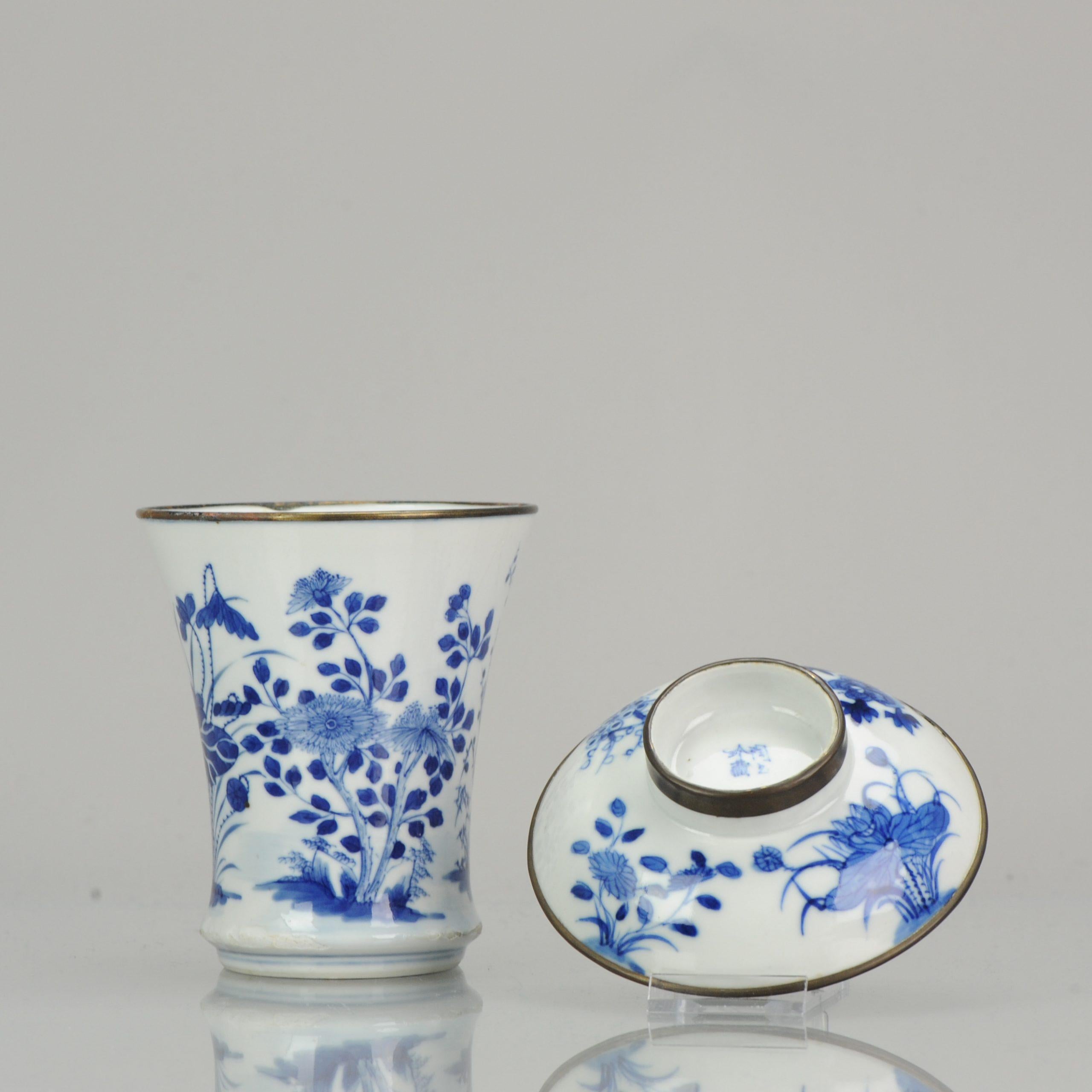 Antique Chinese Porcelain 19th Century Bleu de Hue Lidded Jars Vietnamese Market 2