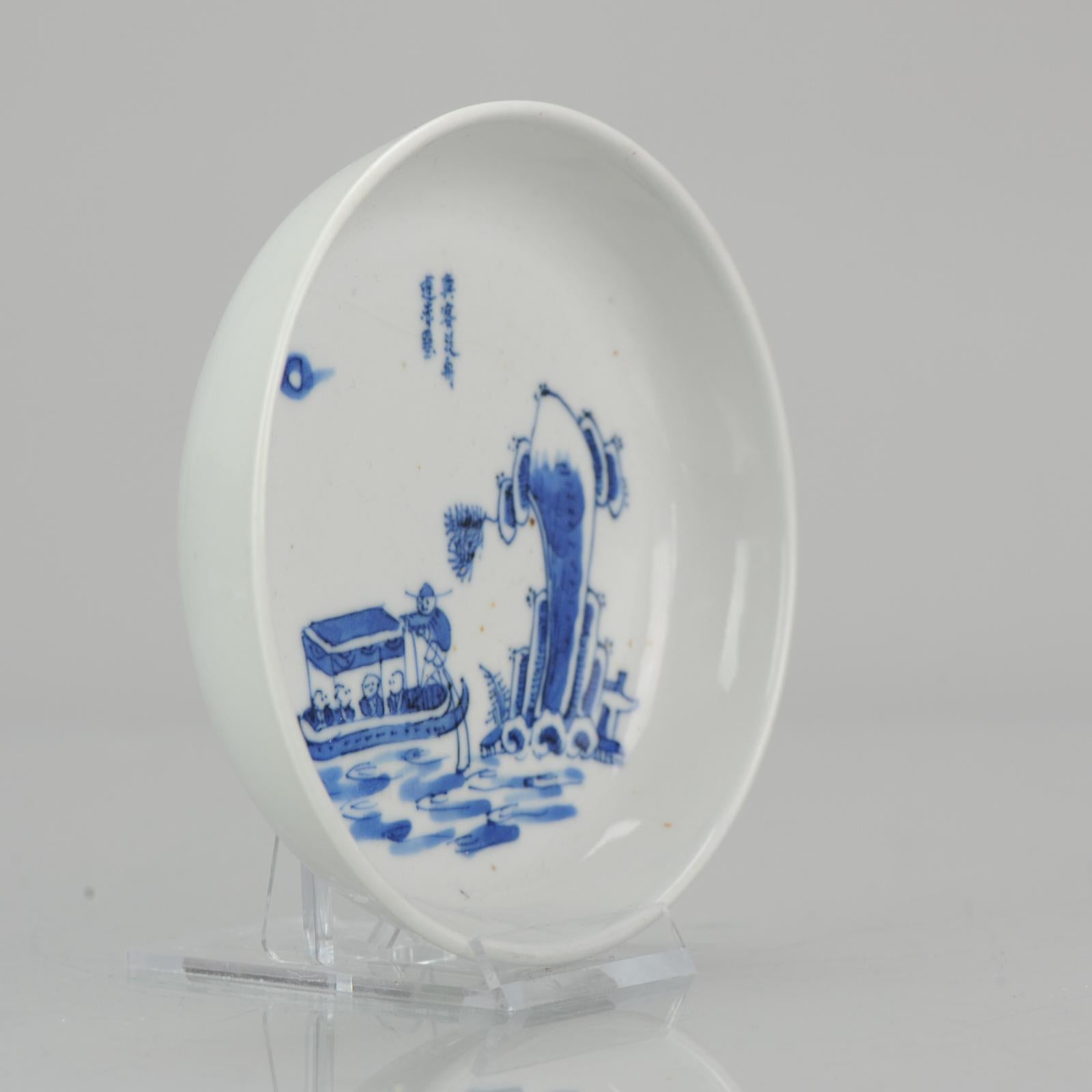 Antique Chinese Porcelain 19th Century Bleu de Hue Plate Vietnamese Market 11