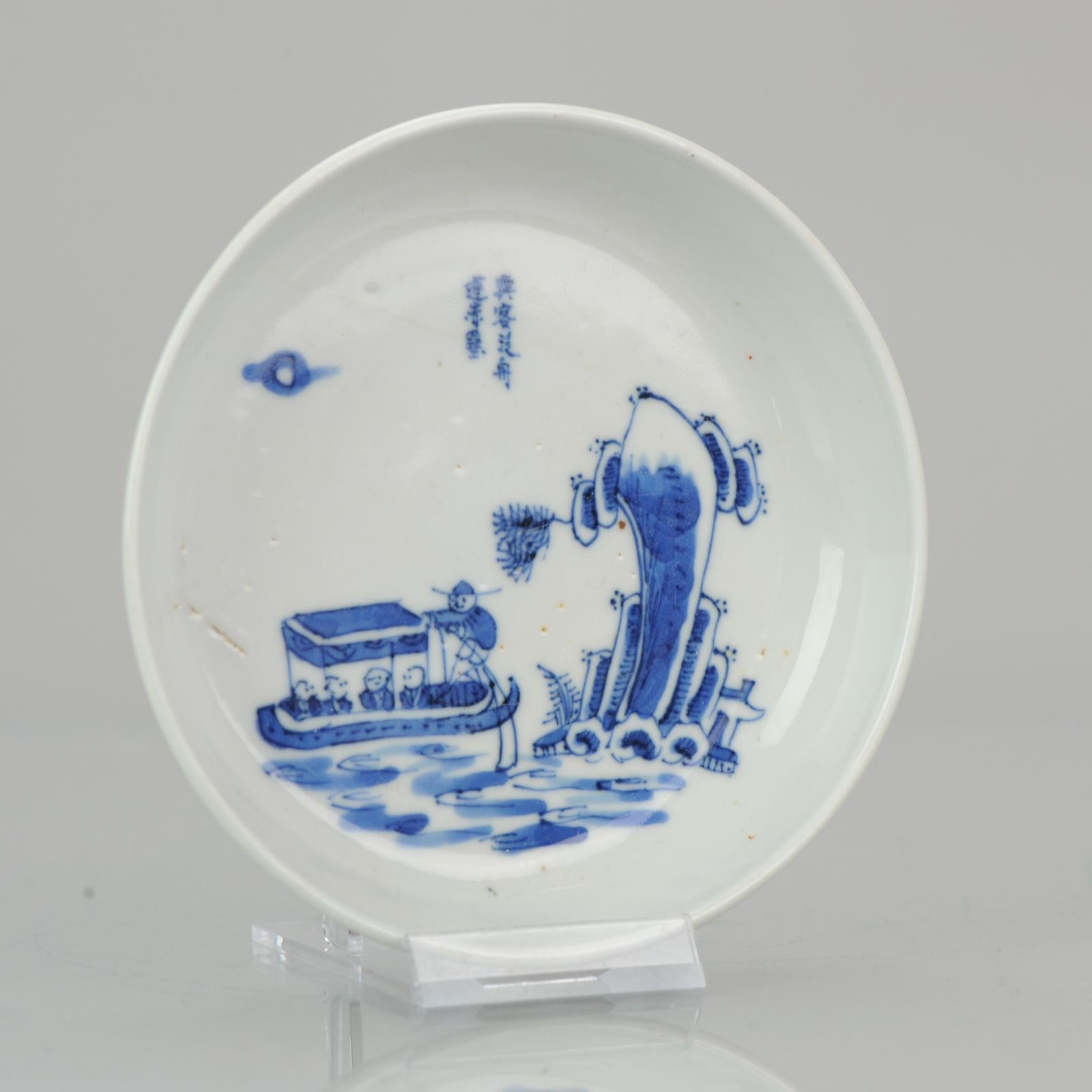 Antique Chinese Porcelain 19th Century Bleu de Hue Plate Vietnamese Market 12