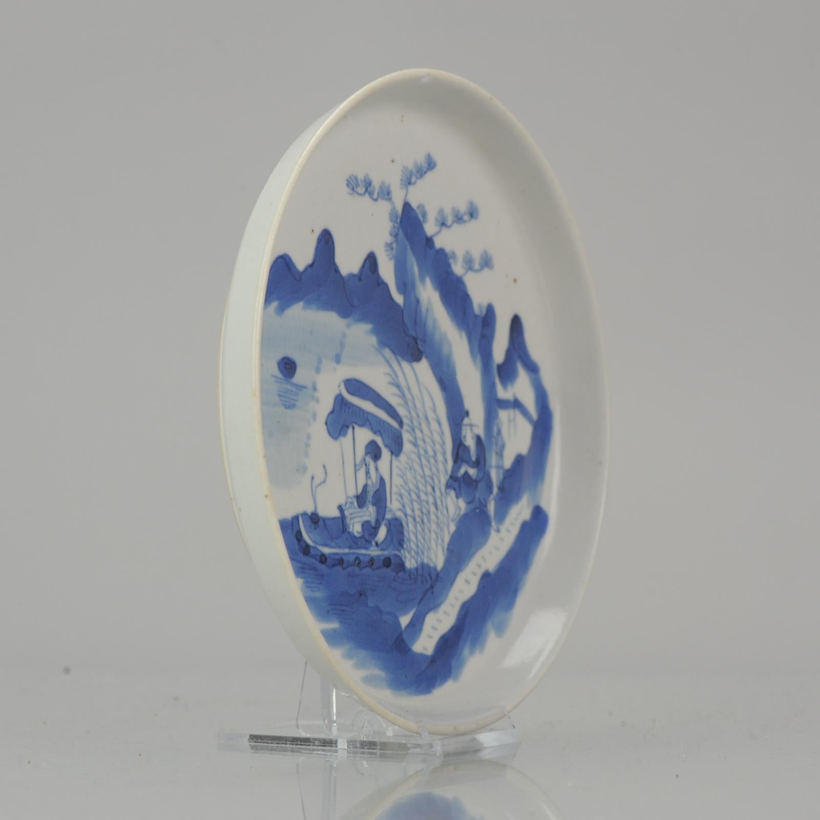 Antiker chinesischer Bleu de Hue-Teller aus Porzellan des 19. Jahrhunderts Vietnamesischer Markt (Qing-Dynastie) im Angebot