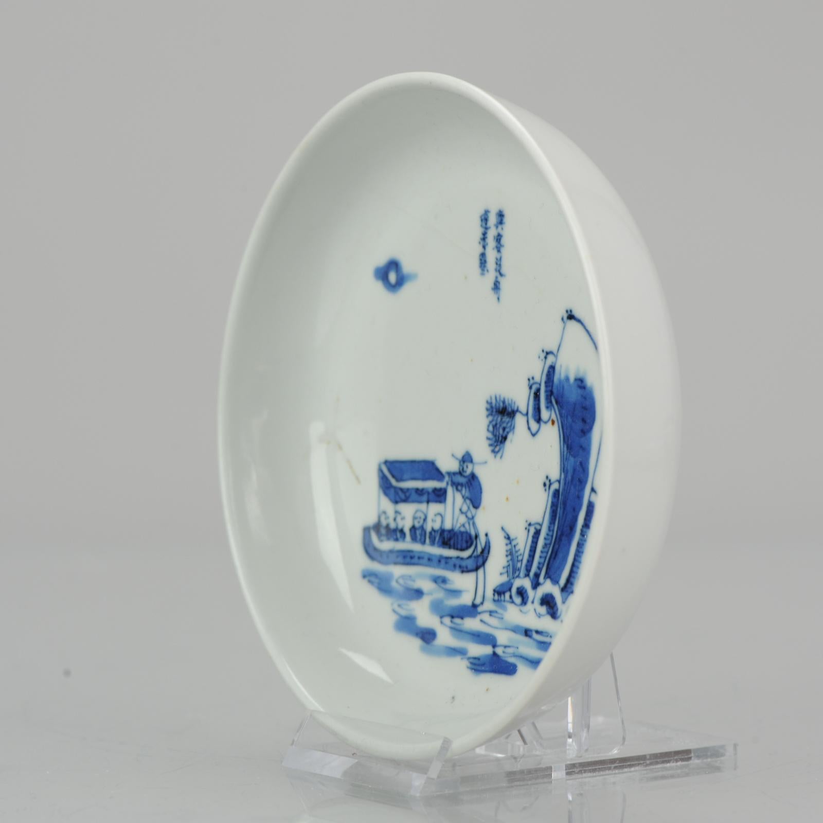 Antique Chinese Porcelain 19th Century Bleu de Hue Plate Vietnamese Market 3