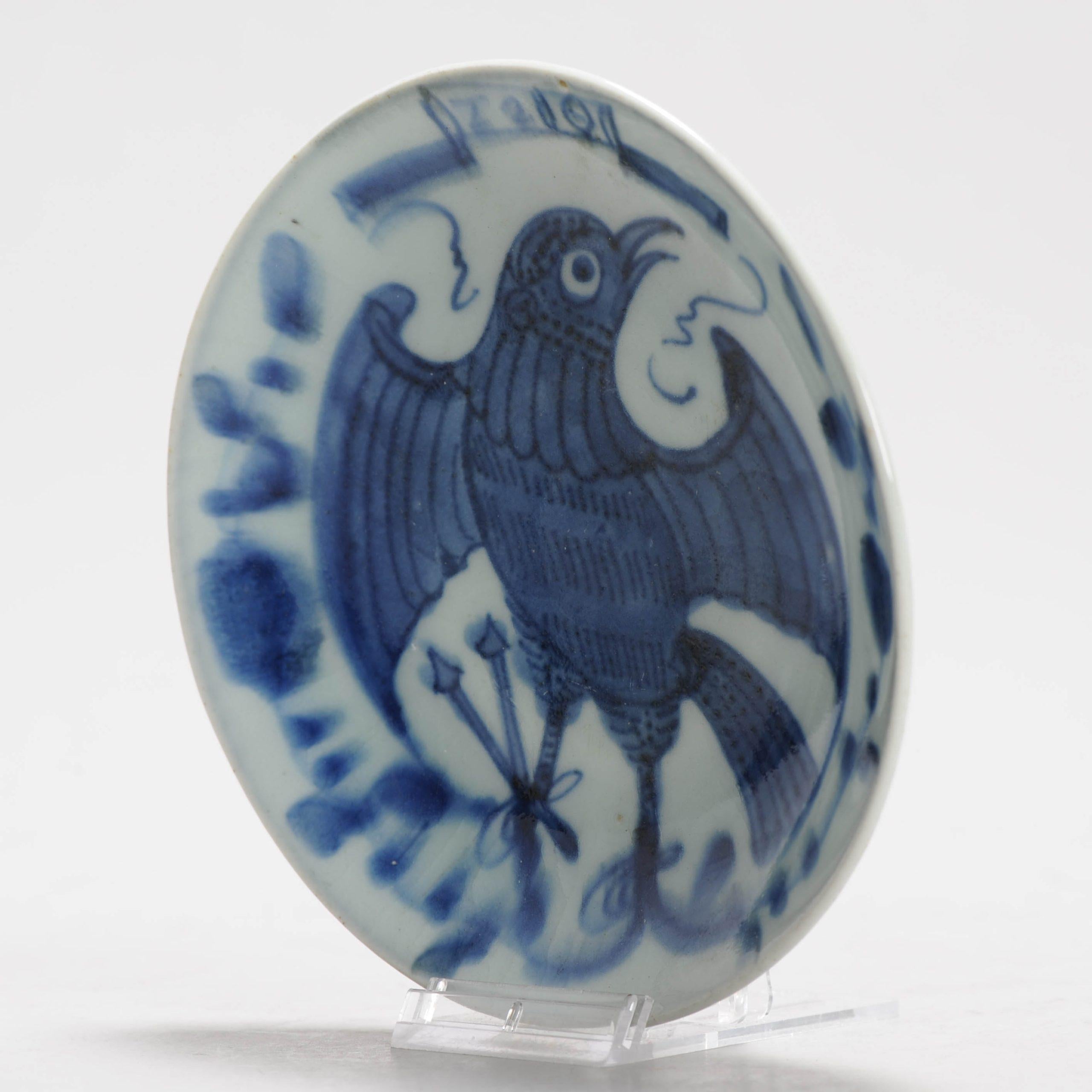 Antique Chinese Porcelain 19th century Chine de commande Dish Eagle History For Sale 6
