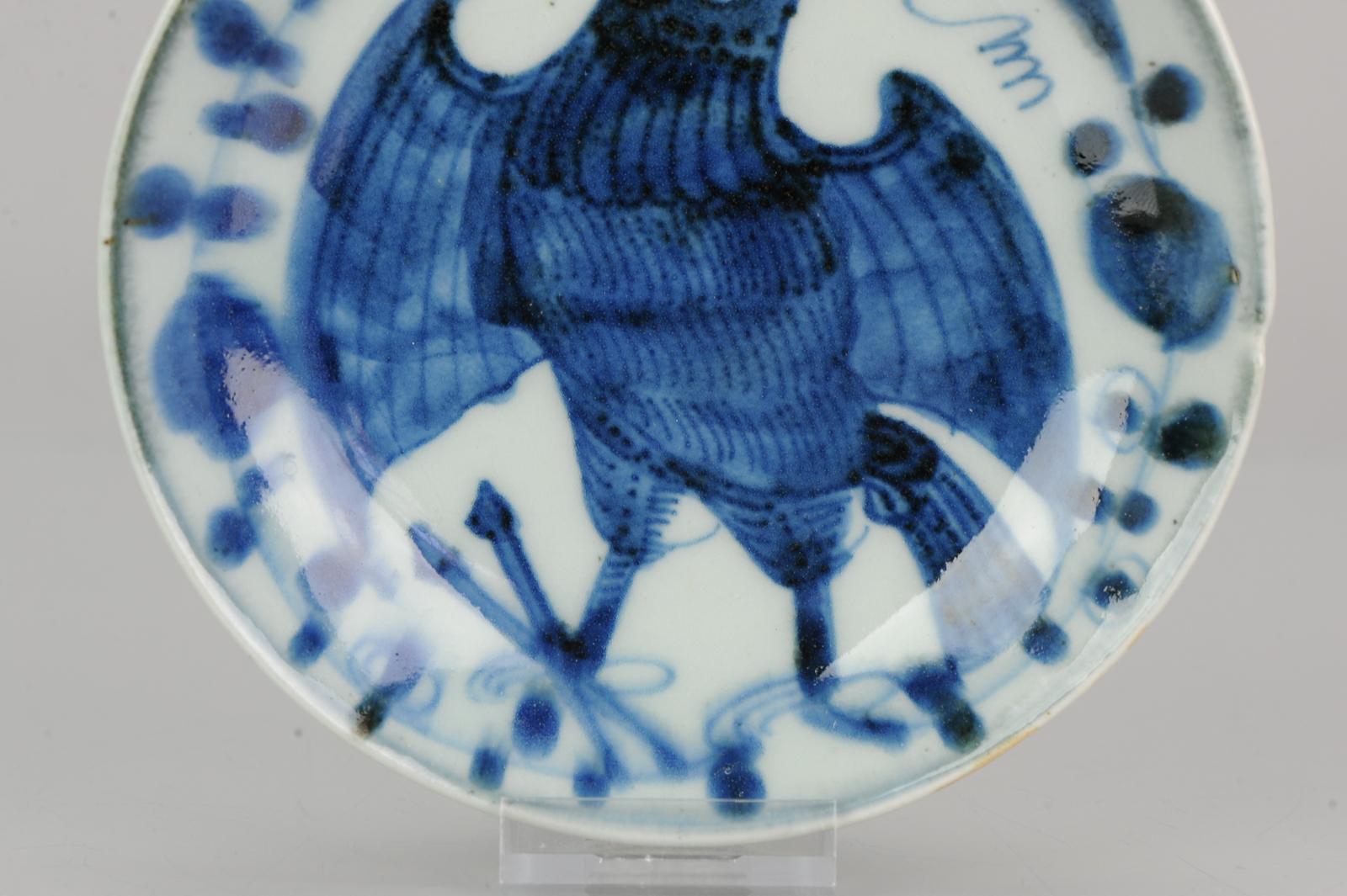 Antique Chinese Porcelain 19th Century Chine De Commande Dish Eagle History 1