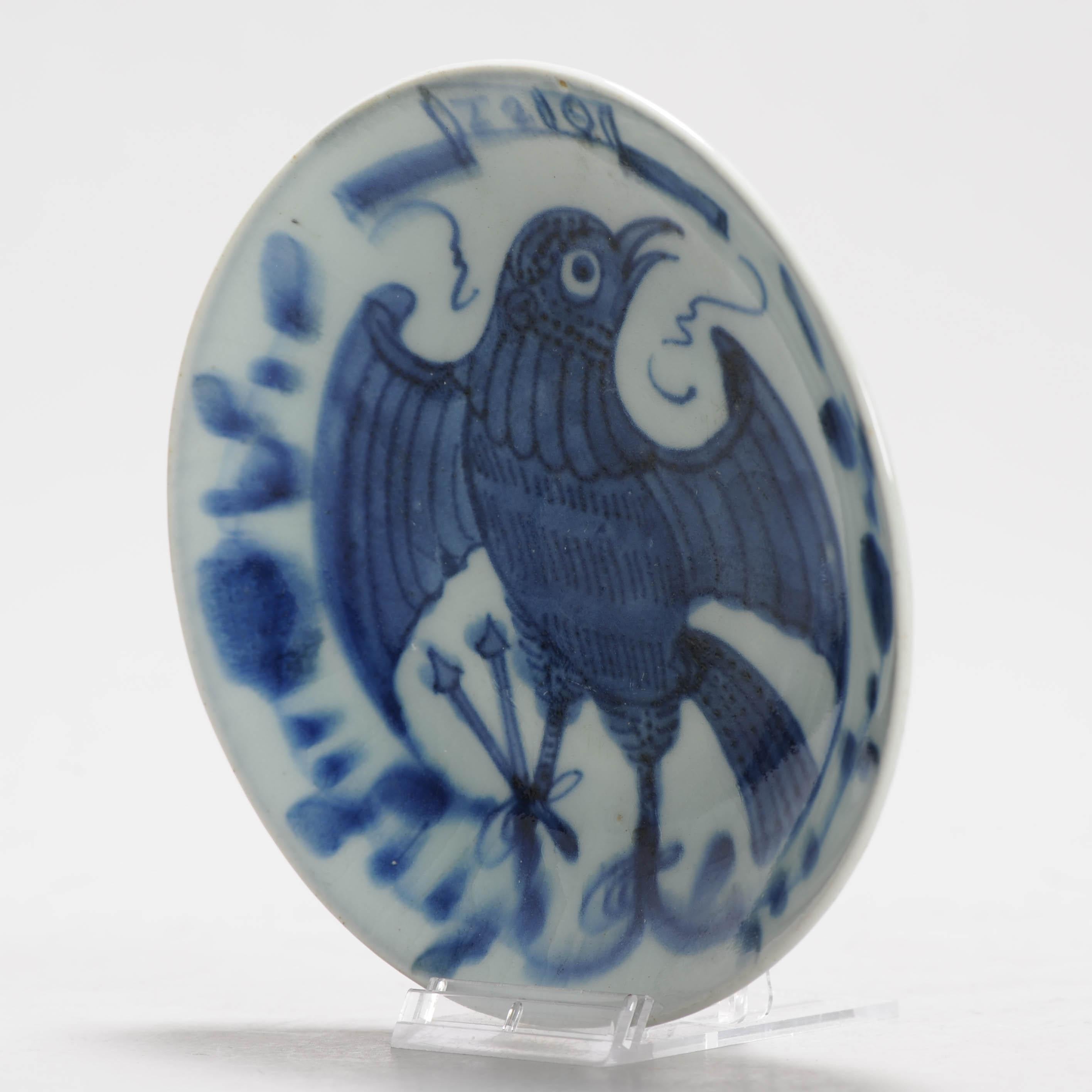 Antique Chinese Porcelain 19th Century Chine De Commande Dish Eagle History 3
