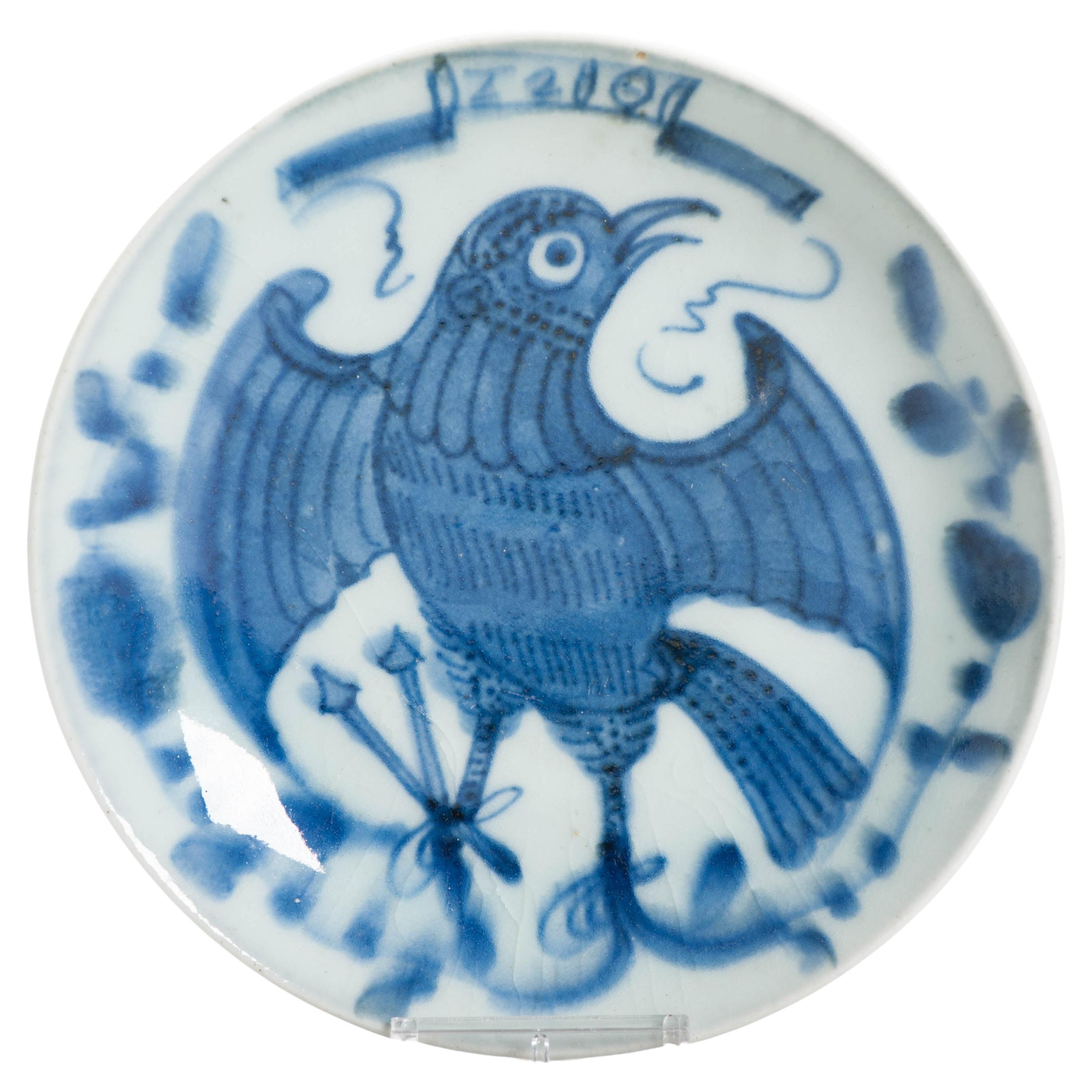 Antique Chinese Porcelain 19th Century Chine De Commande Dish Eagle History For Sale