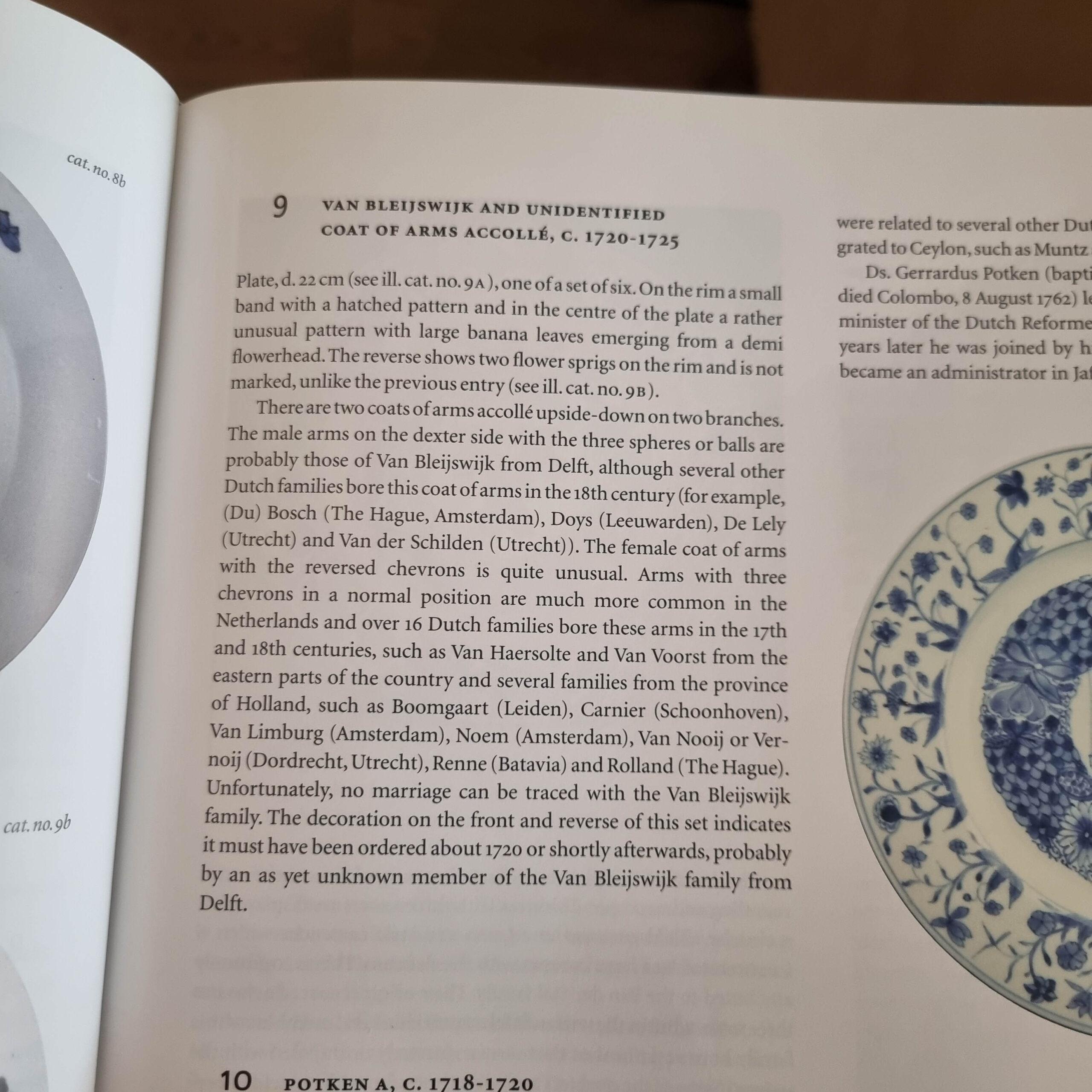 Antique Chinese Porcelain Armorial Plate VAN BLEIJSWIJK ARMS Tropical For Sale 10