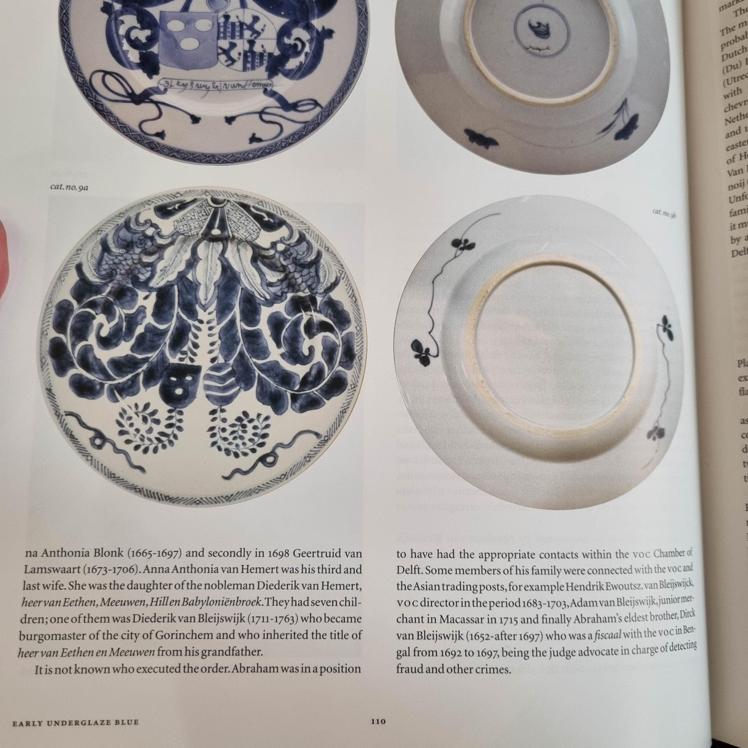 Antique Chinese Porcelain Armorial Plate VAN BLEIJSWIJK ARMS Tropical For Sale 13