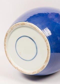 Antique Chinese Porcelain Large Ginger Jar Blue Monochrome