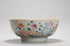 Antique Chinese Porcelain Bowl with Harbor Scene Chine de Commande, 18th C.