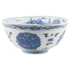 Antique Chinese Porcelain Bowl With Landscape, Jiajing – Wanli Period 1560-1600