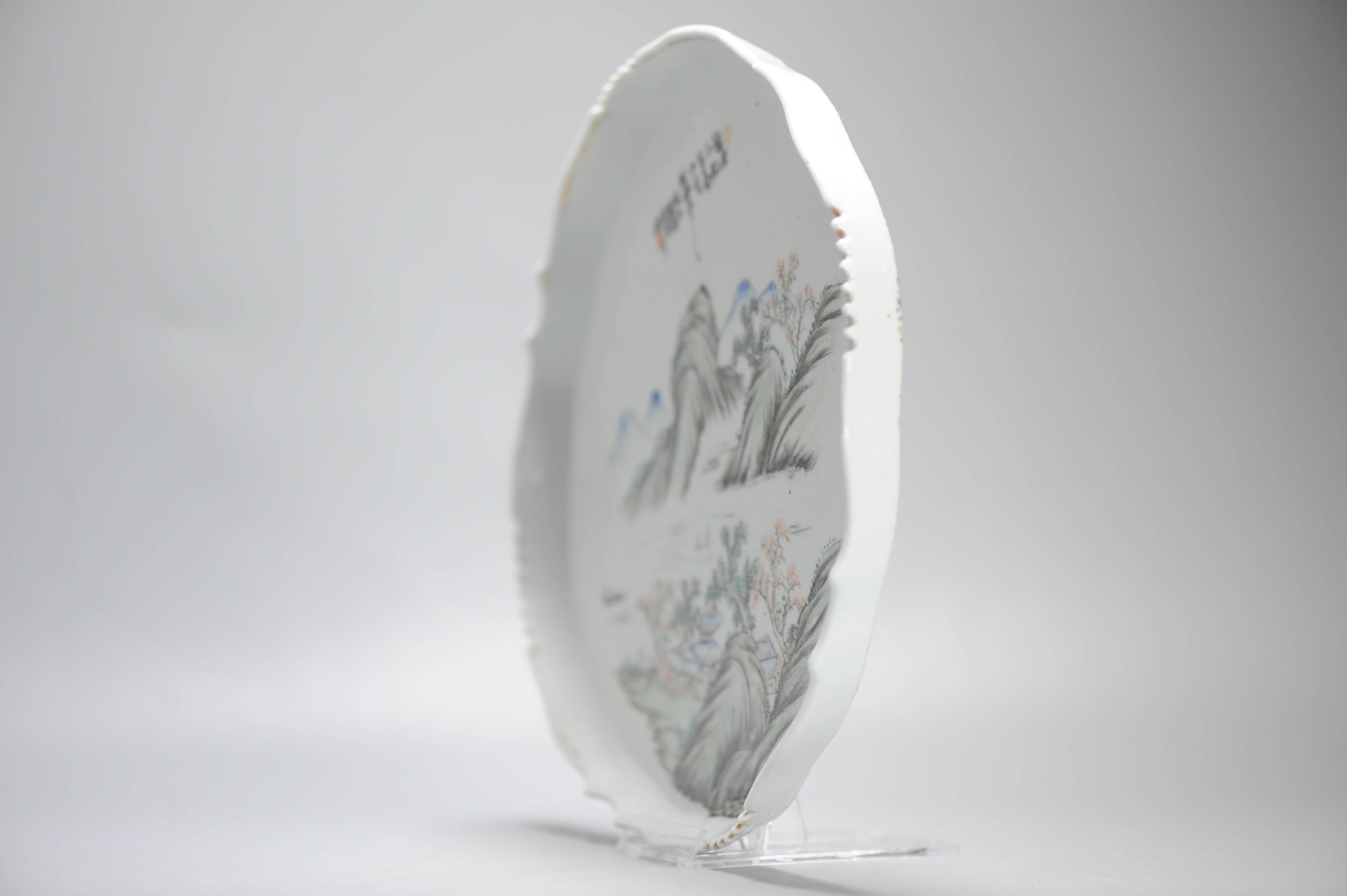 Plat ancien en porcelaine chinoise de la période de la République, style Qianjiang en vente 2