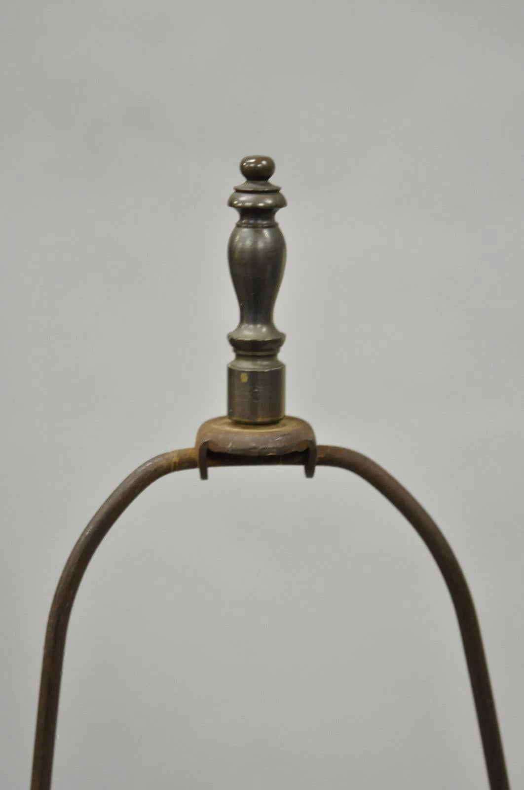 Antique Chinese Porcelain Enamel Bronze Oriental Cloisonne Champleve Table Lamp For Sale 2