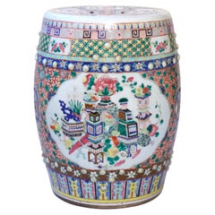 Siège de jardin Famille Rose en porcelaine chinoise ancienne