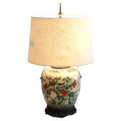 Antike Famille Verte-Lampe aus chinesischem Porzellan, Famille Verte, alte Ingwerglas