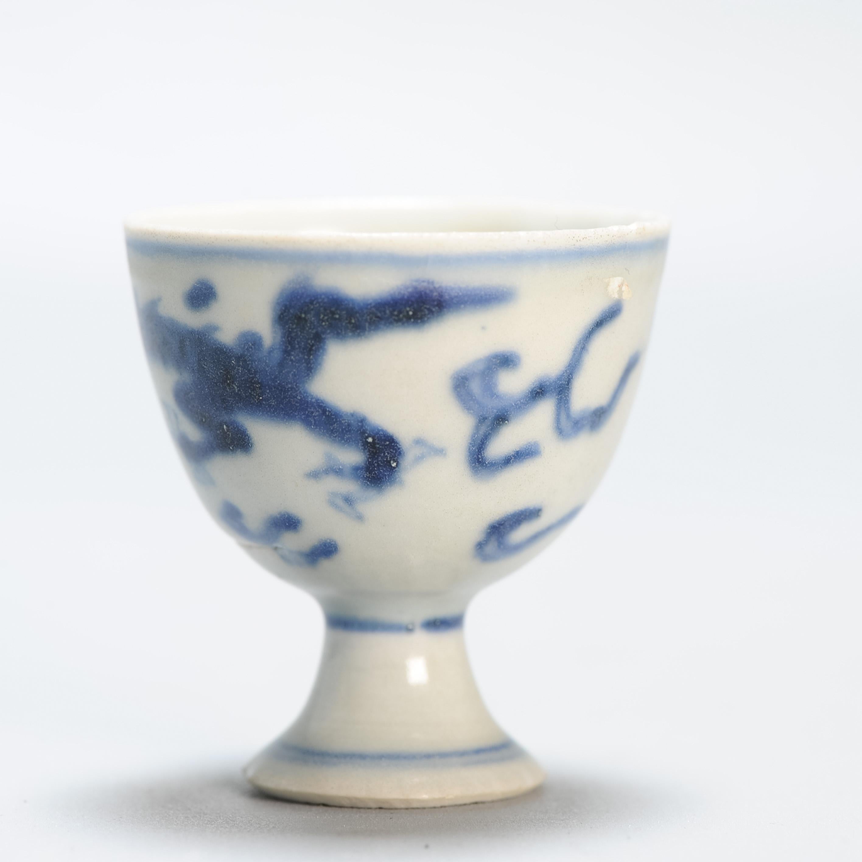 Antique Chinese Porcelain Hatcher Cargo Water Dragon Stem cup porcelain 1