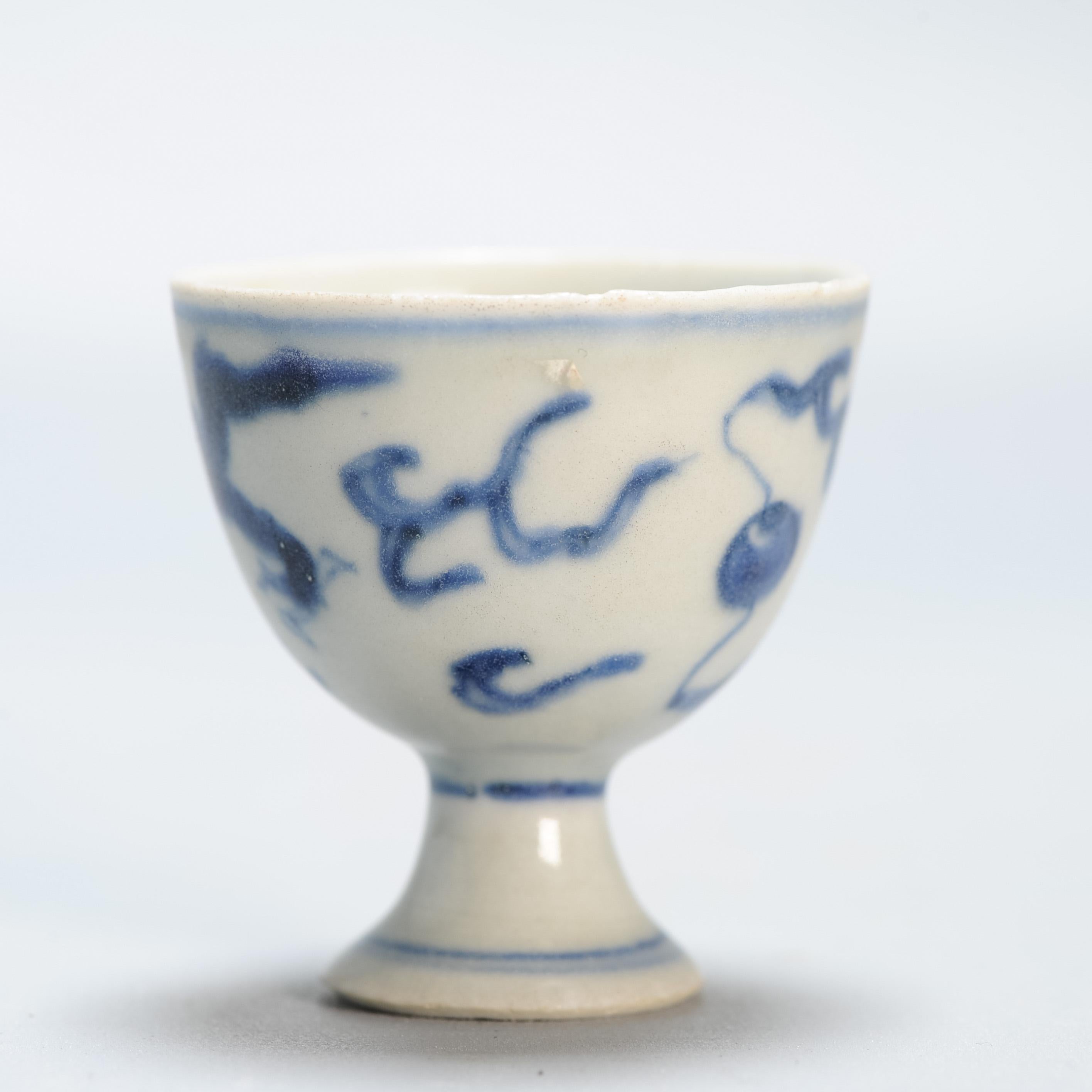 Antique Chinese Porcelain Hatcher Cargo Water Dragon Stem cup porcelain 2