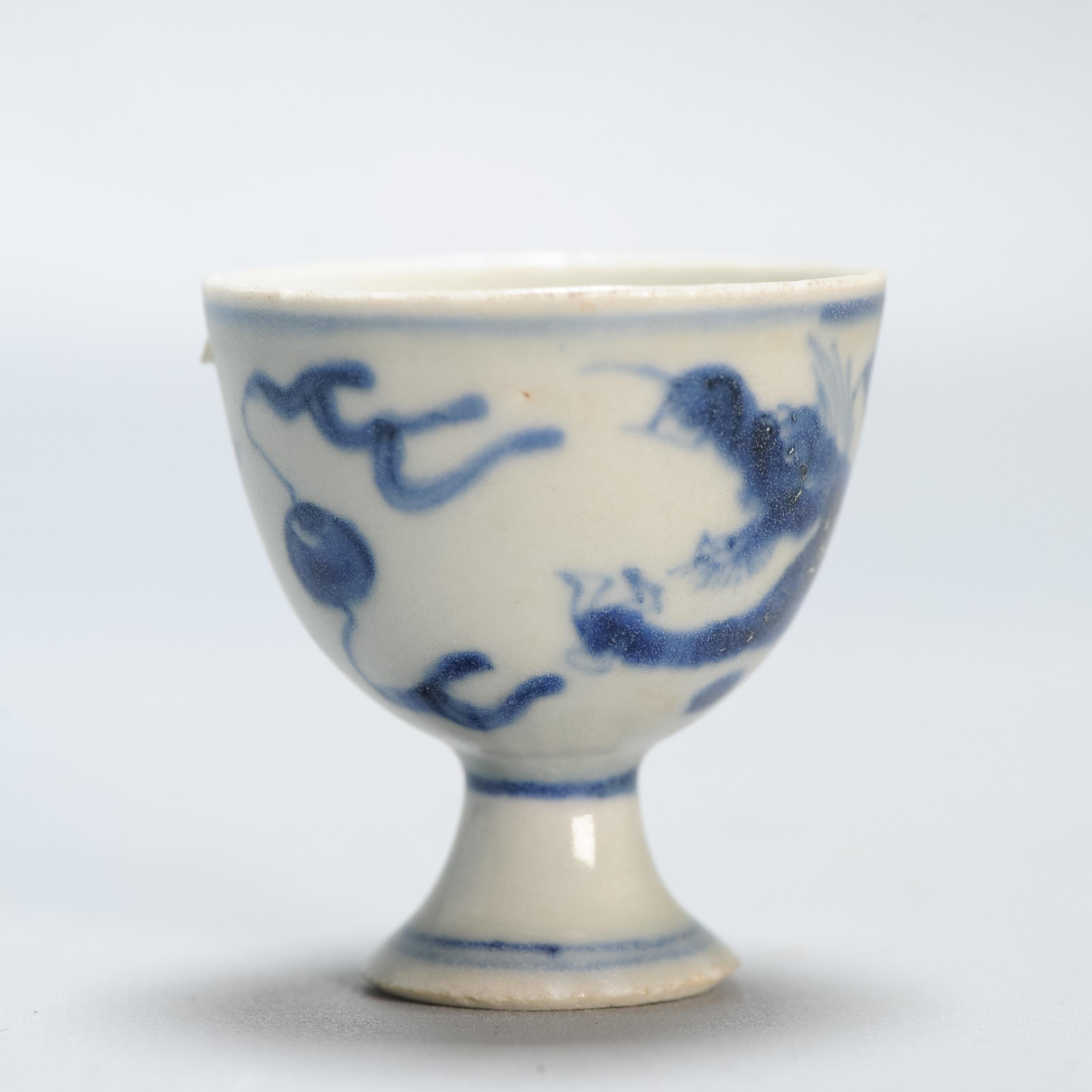 Antique Chinese Porcelain Hatcher Cargo Water Dragon Stem cup porcelain 4