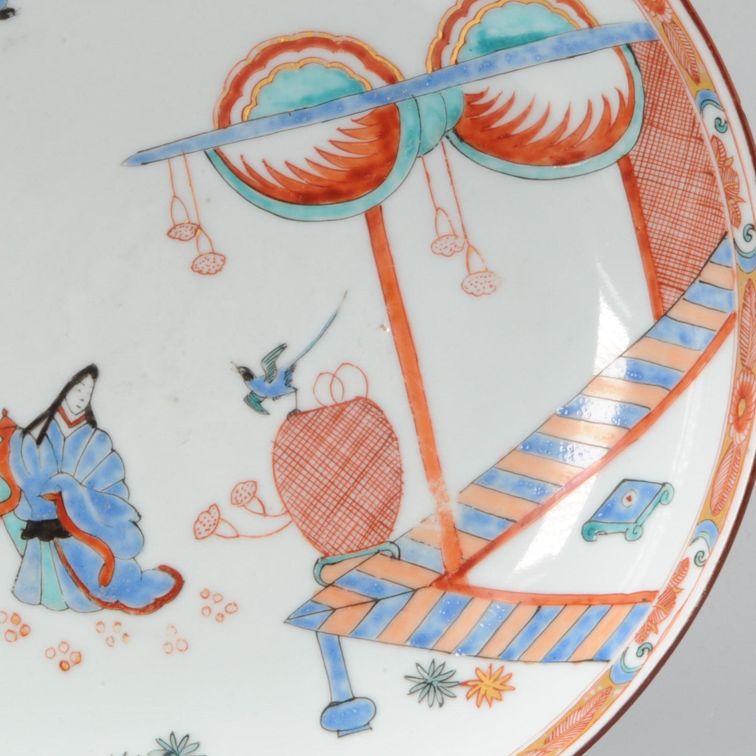 Cinese Antico piatto cinese in porcellana Kakiemon Amsterdam Bont Qing Nightingale, XVIII C. in vendita
