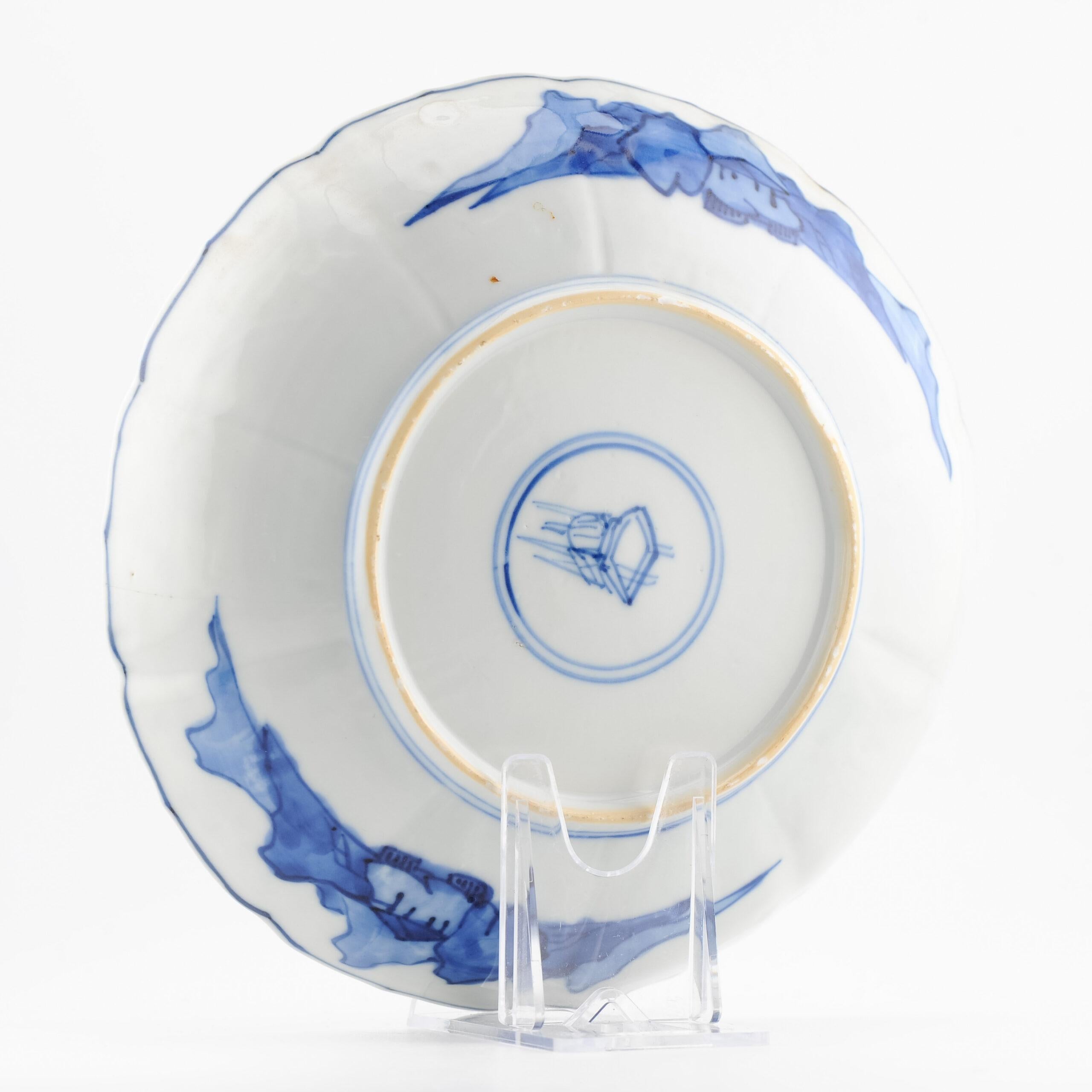 Antique Chinese Porcelain Kangxi Period Plate Dish Flowers Landscape For Sale 2