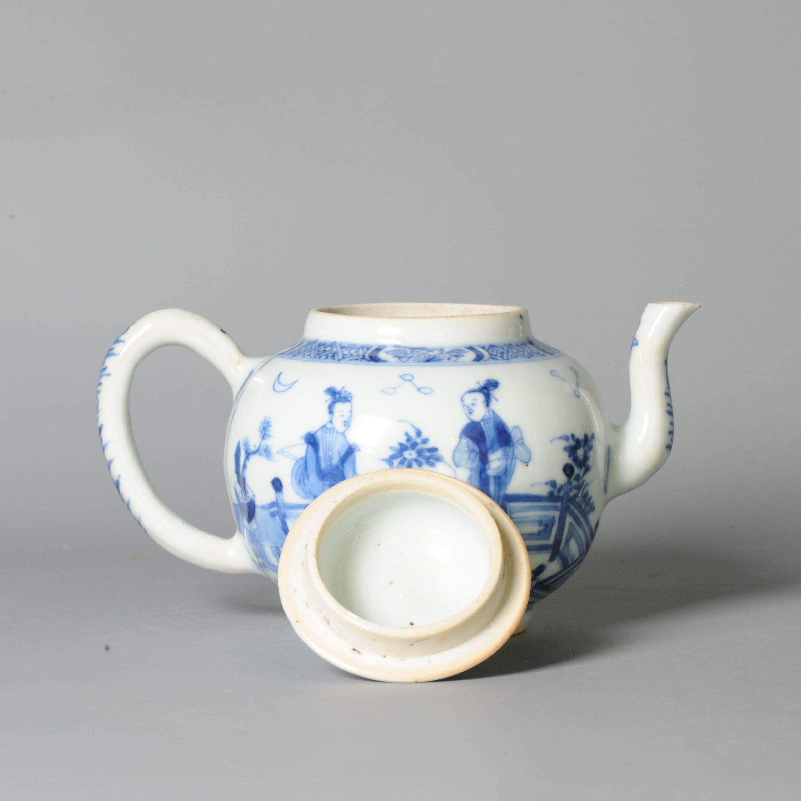 Antique Chinese Porcelain Kangxi Period Teapot Famille Noire Rose Flowers 5