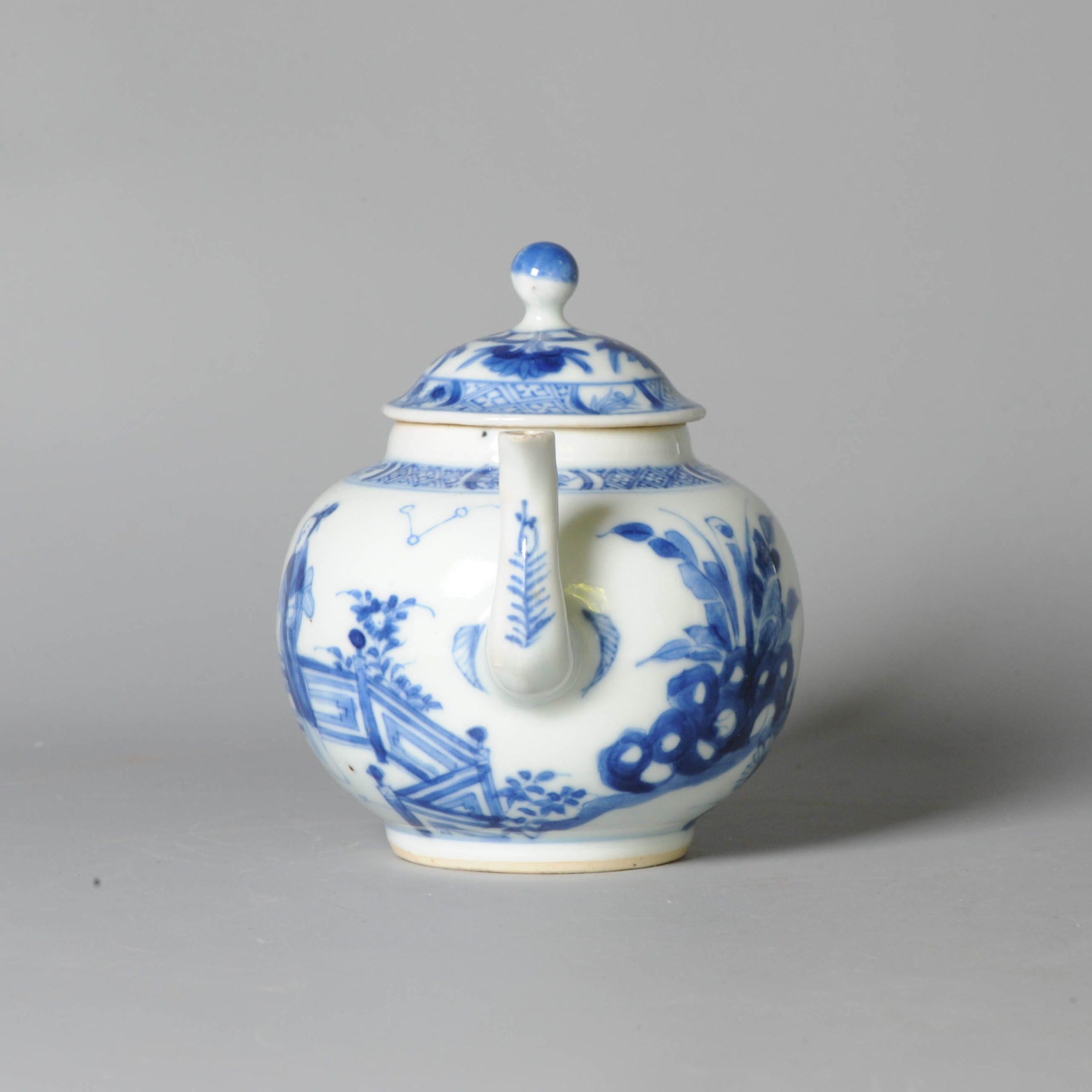 Antique Chinese Porcelain Kangxi Period Teapot Famille Noire Rose Flowers 2