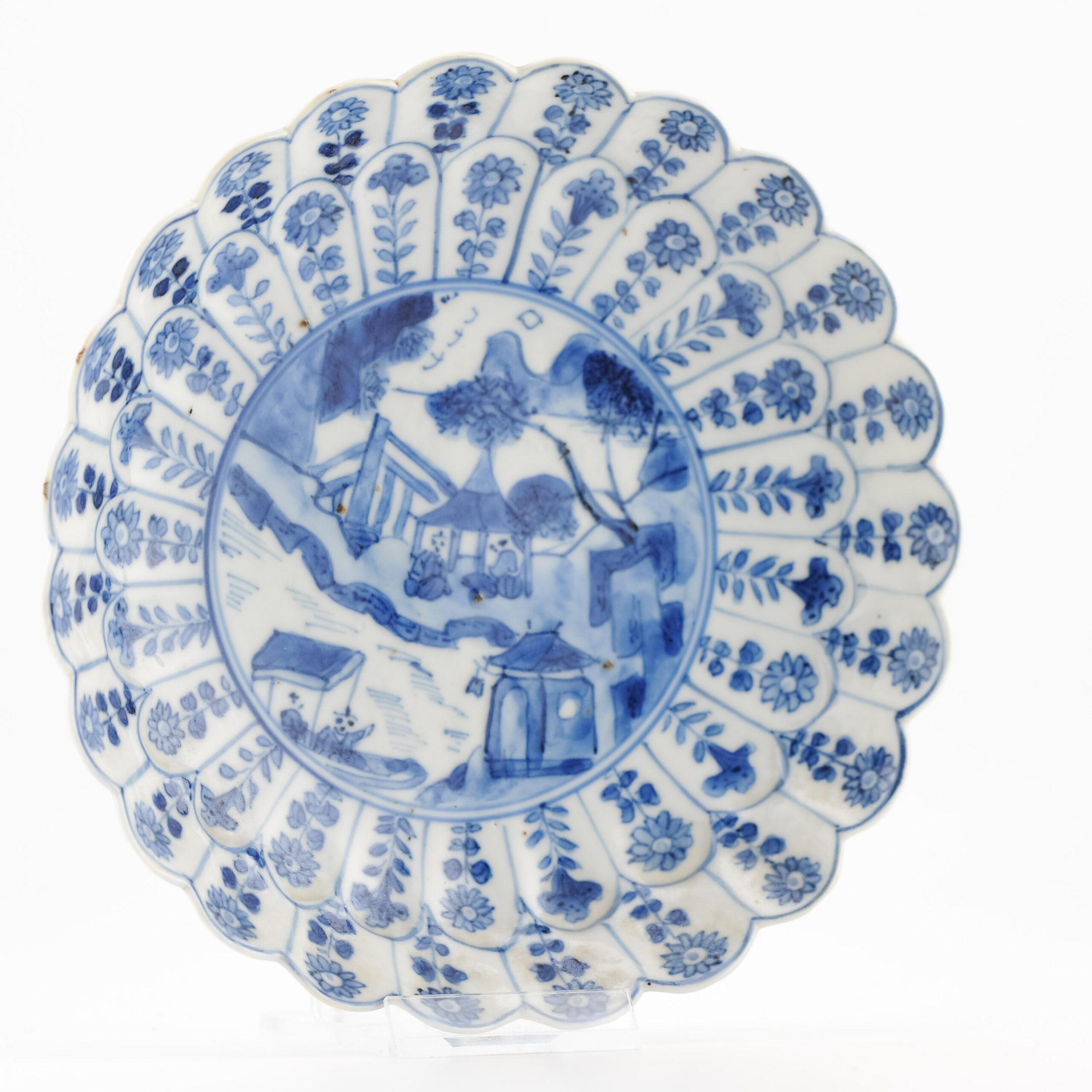 Antique Chinese Porcelain Kangxi Plate Dish Landscape Flowers Top Quality For Sale 8