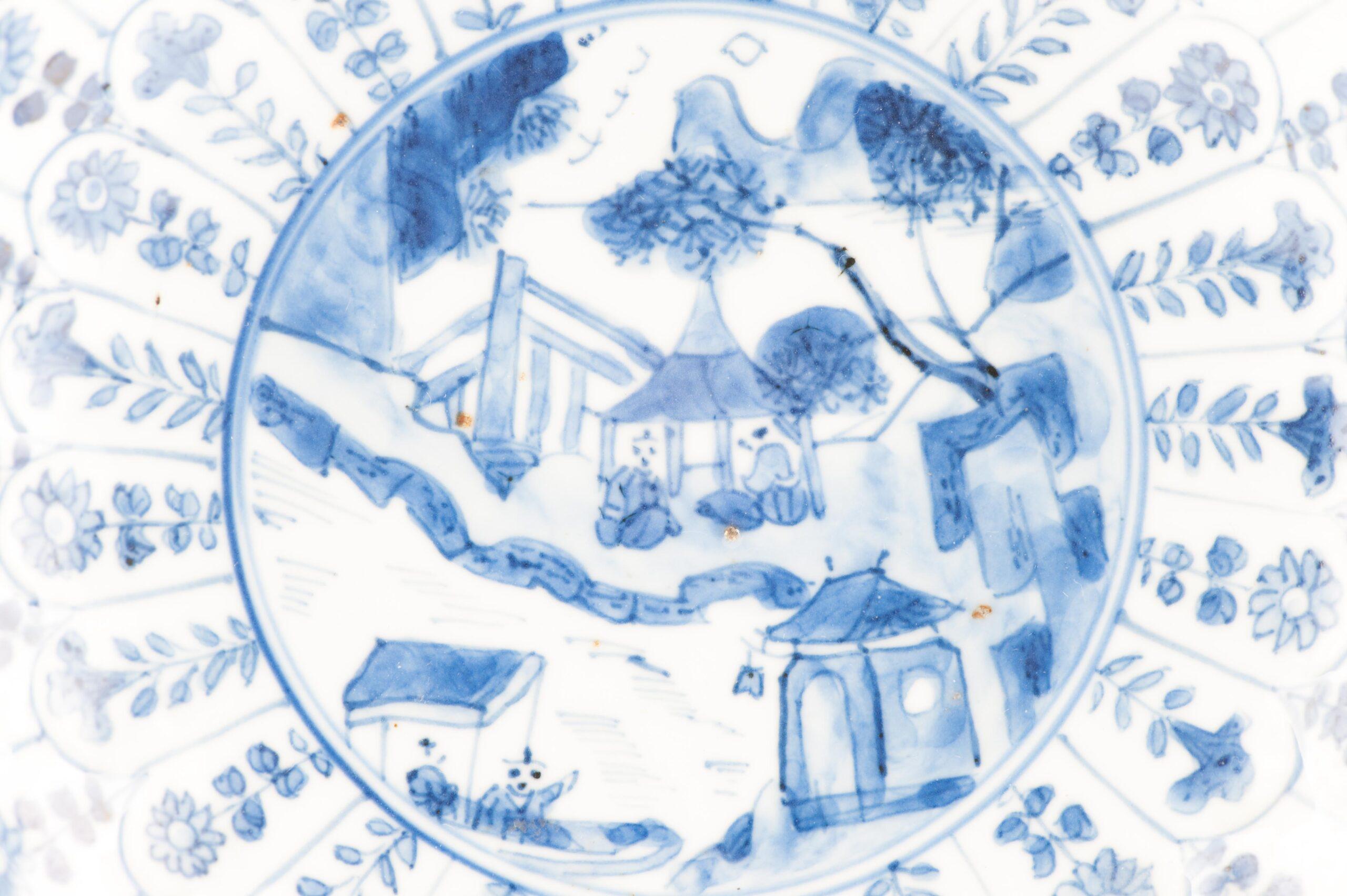 Antique Chinese Porcelain Kangxi Plate Dish Landscape Flowers Top Quality For Sale 9