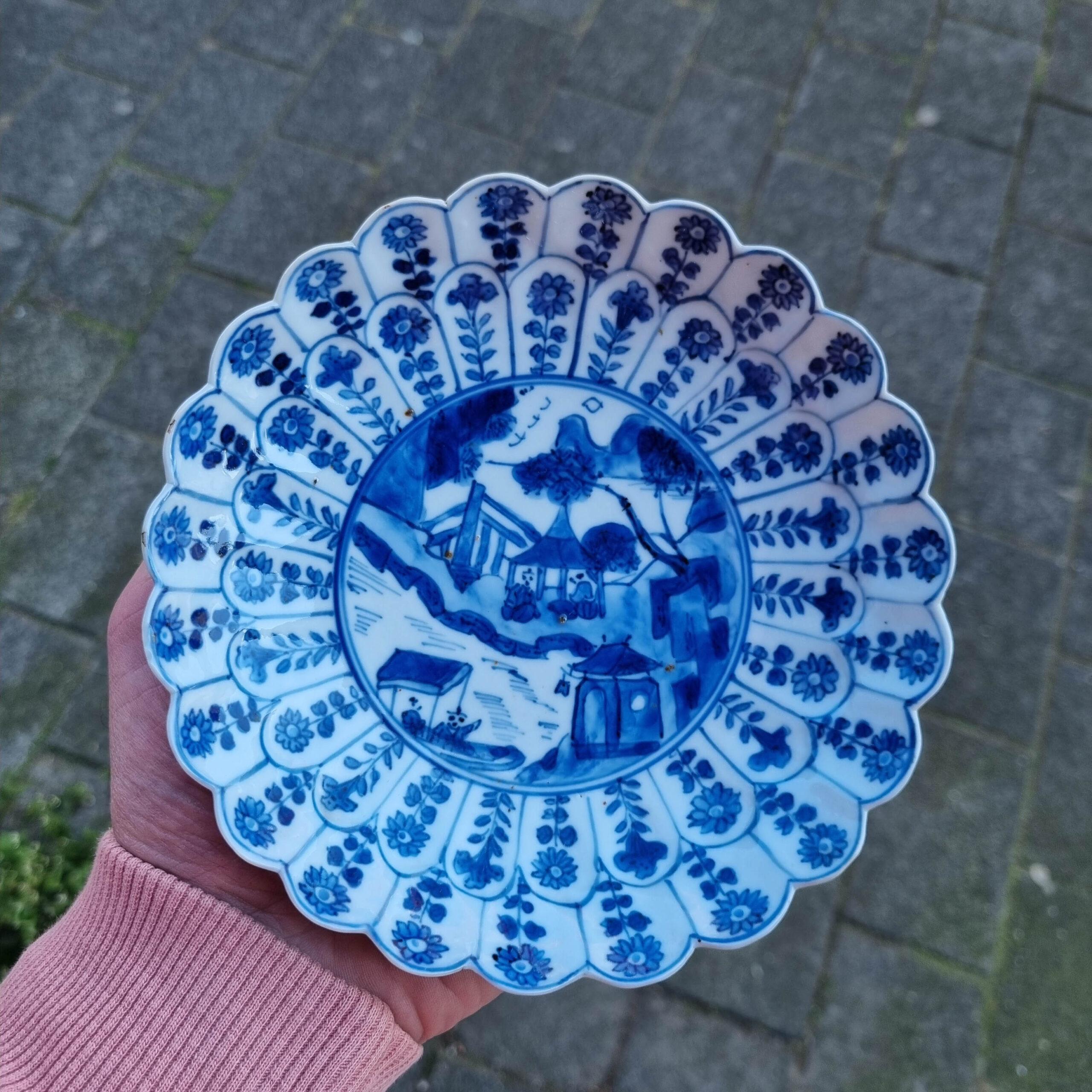 Antique Chinese Porcelain Kangxi Plate Dish Landscape Flowers Top Quality For Sale 11