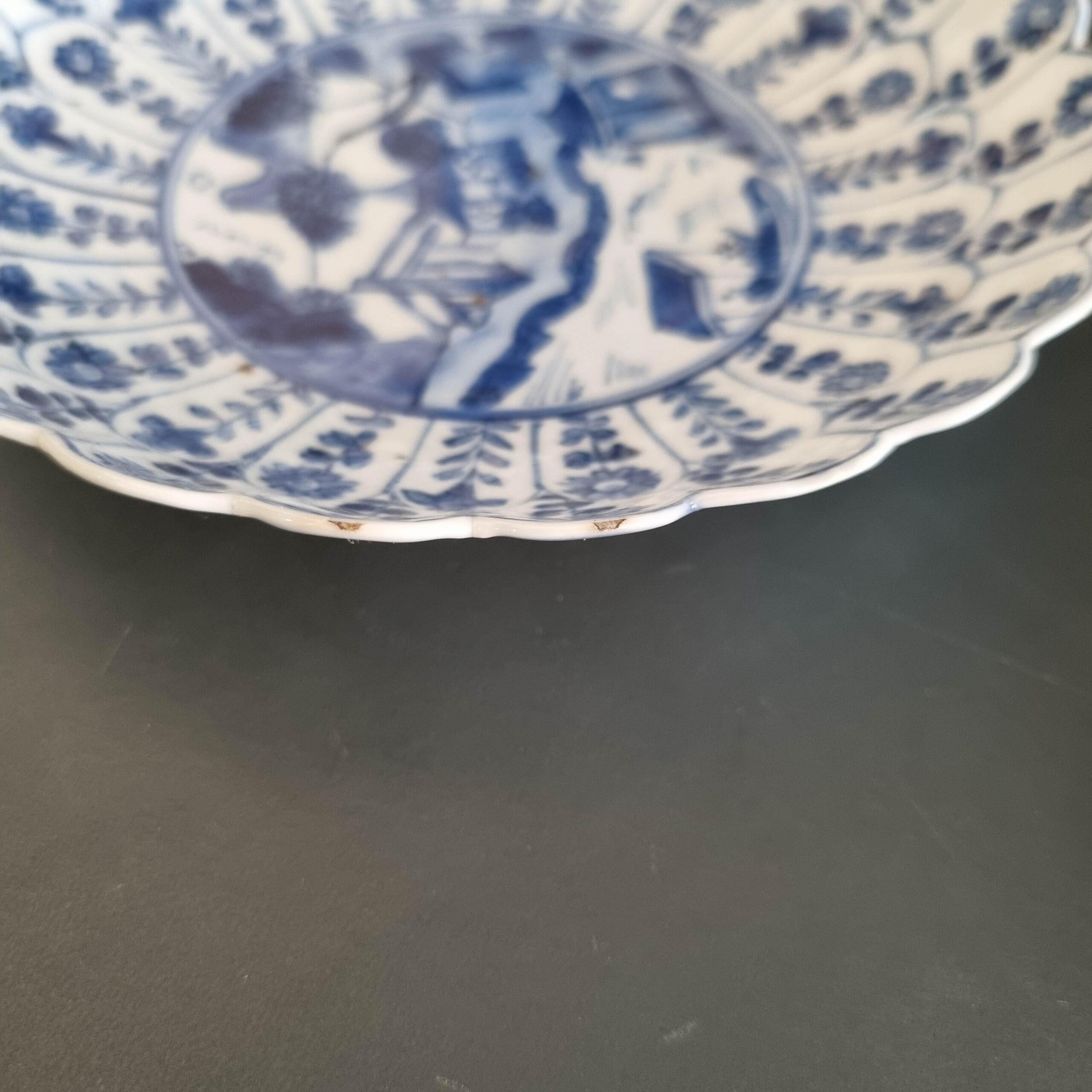 Antique Chinese Porcelain Kangxi Plate Dish Landscape Flowers Top Quality For Sale 13