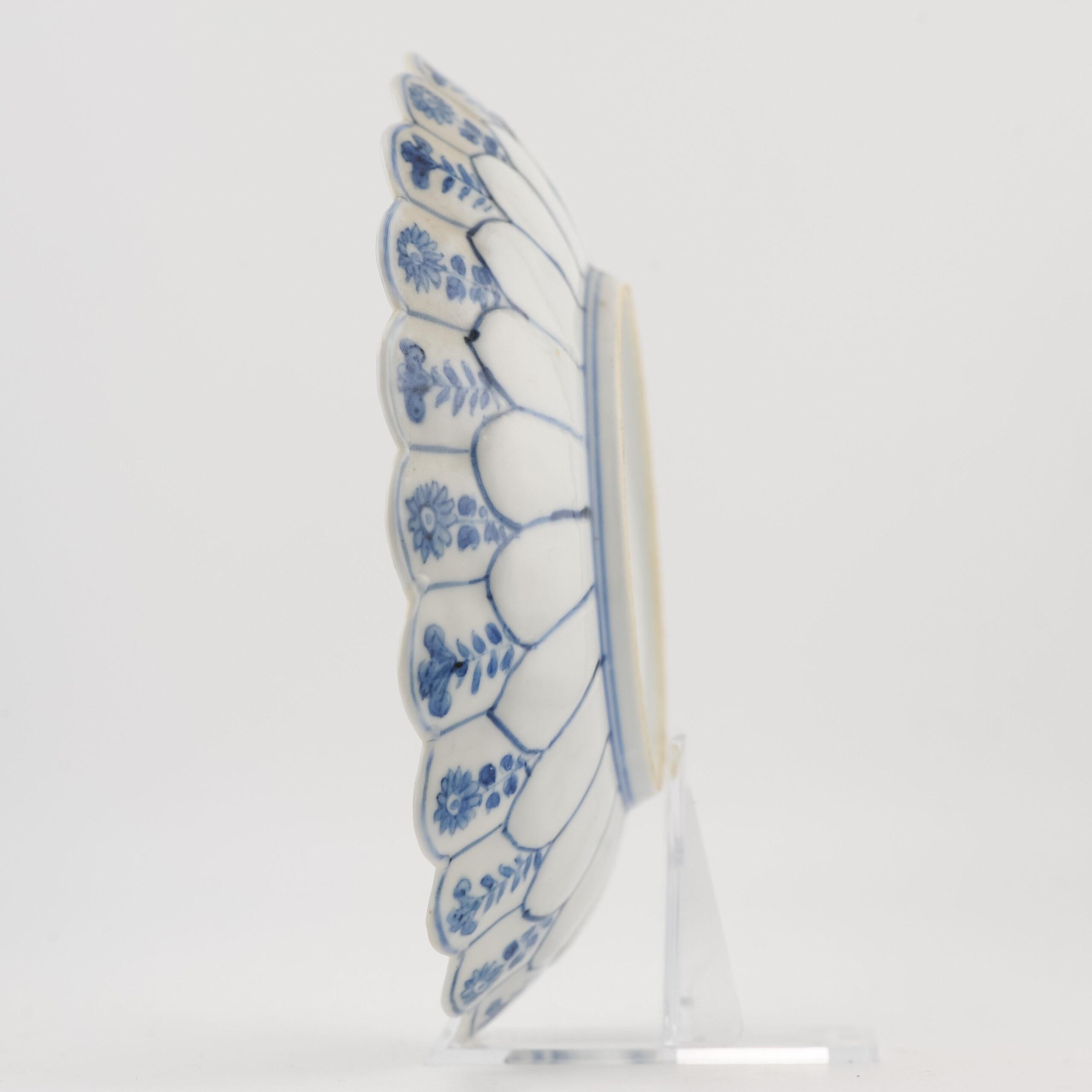 18th Century and Earlier Antique Chinese Porcelain Kangxi Plate Dish Landscape Flowers Top Quality For Sale