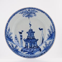 Antique Chinese Porcelain Kangxi Yongzheng Dish Cuckoo in House