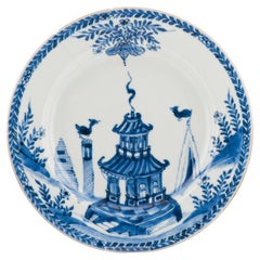 Antique Chinese Porcelain Kangxi Yongzheng Dish Cuckoo in House