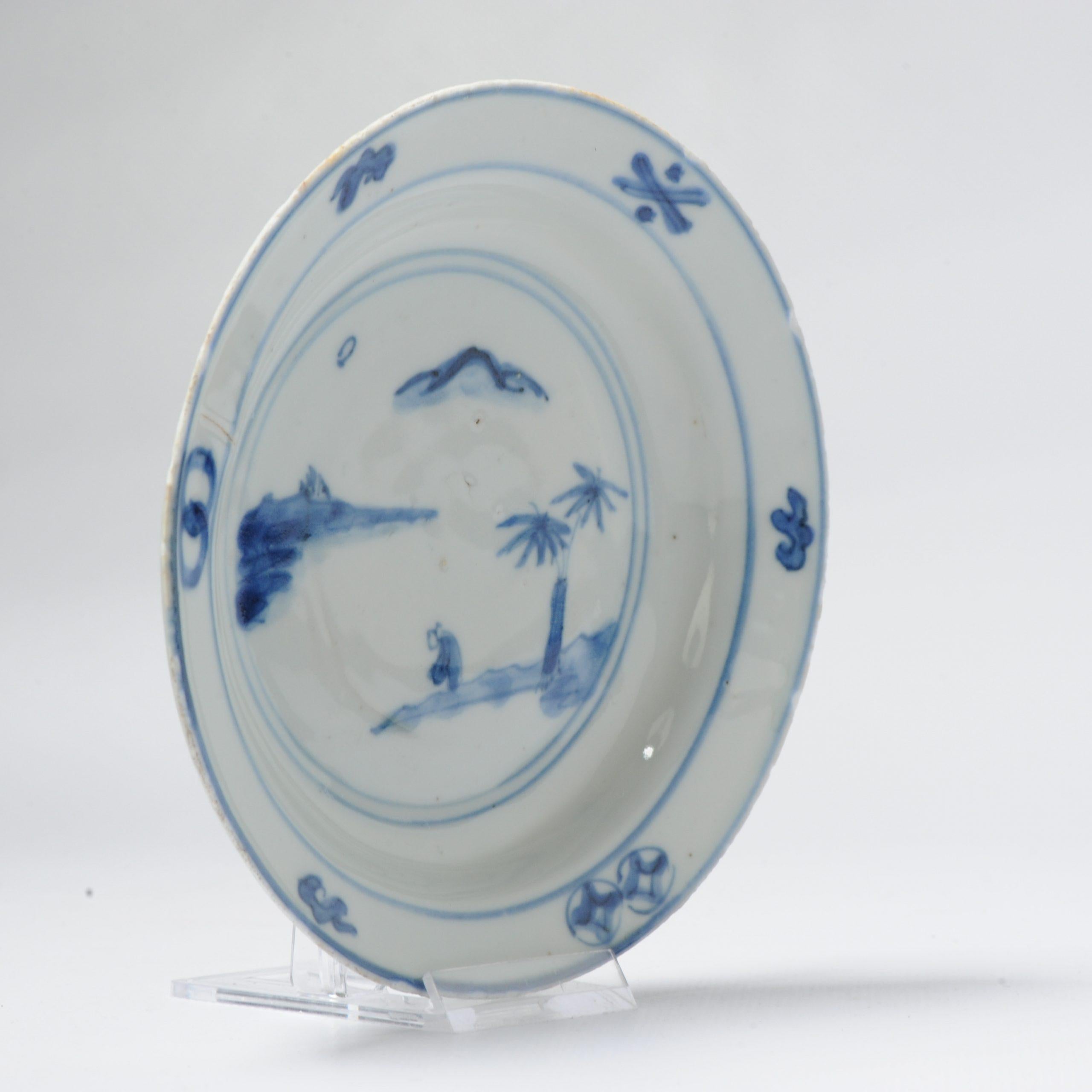 A very nicely decorated kosometsuke plate with a lovely scene with a scholar in a landscape

Ko-sometsuke.

Additional information:
Material: Porcelain & Pottery
Region of Origin: China
Period: 17th century Ming & Transitional (1368 - 1664)
Age: