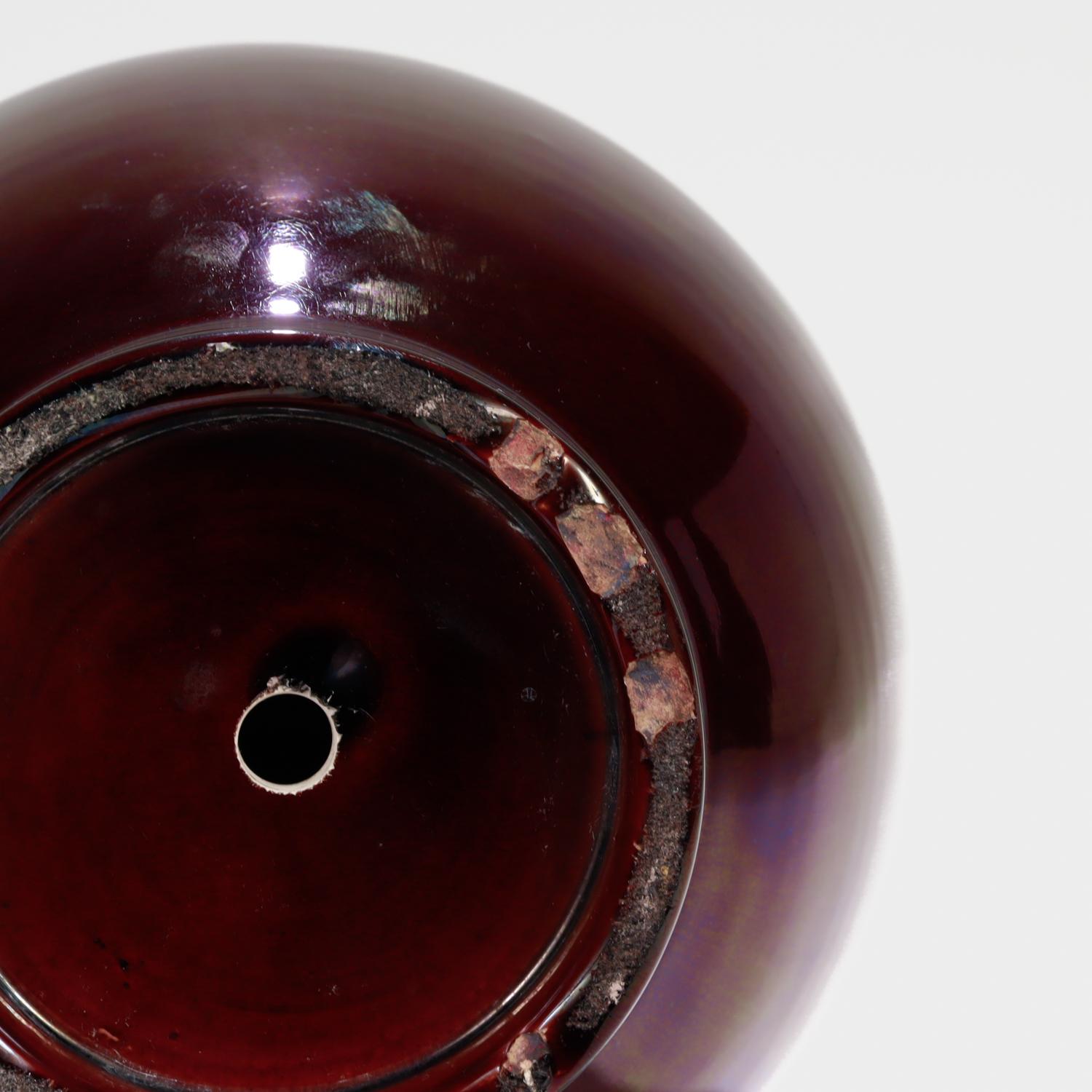 Antique Chinese Porcelain Mallet Form Vase in Aubergine or Eggplant For Sale 6