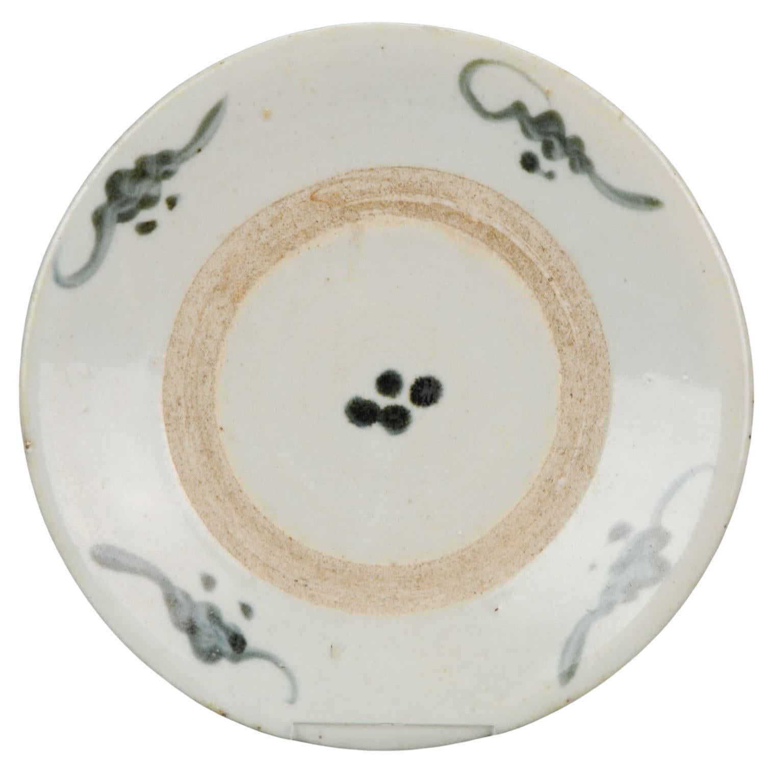 Antique Chinese Porcelain Nyonya Ware Kitchen Qing Bats Plate, 19th Century