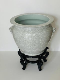 Antique Chinese Porcelain Plant Bowl with Stand